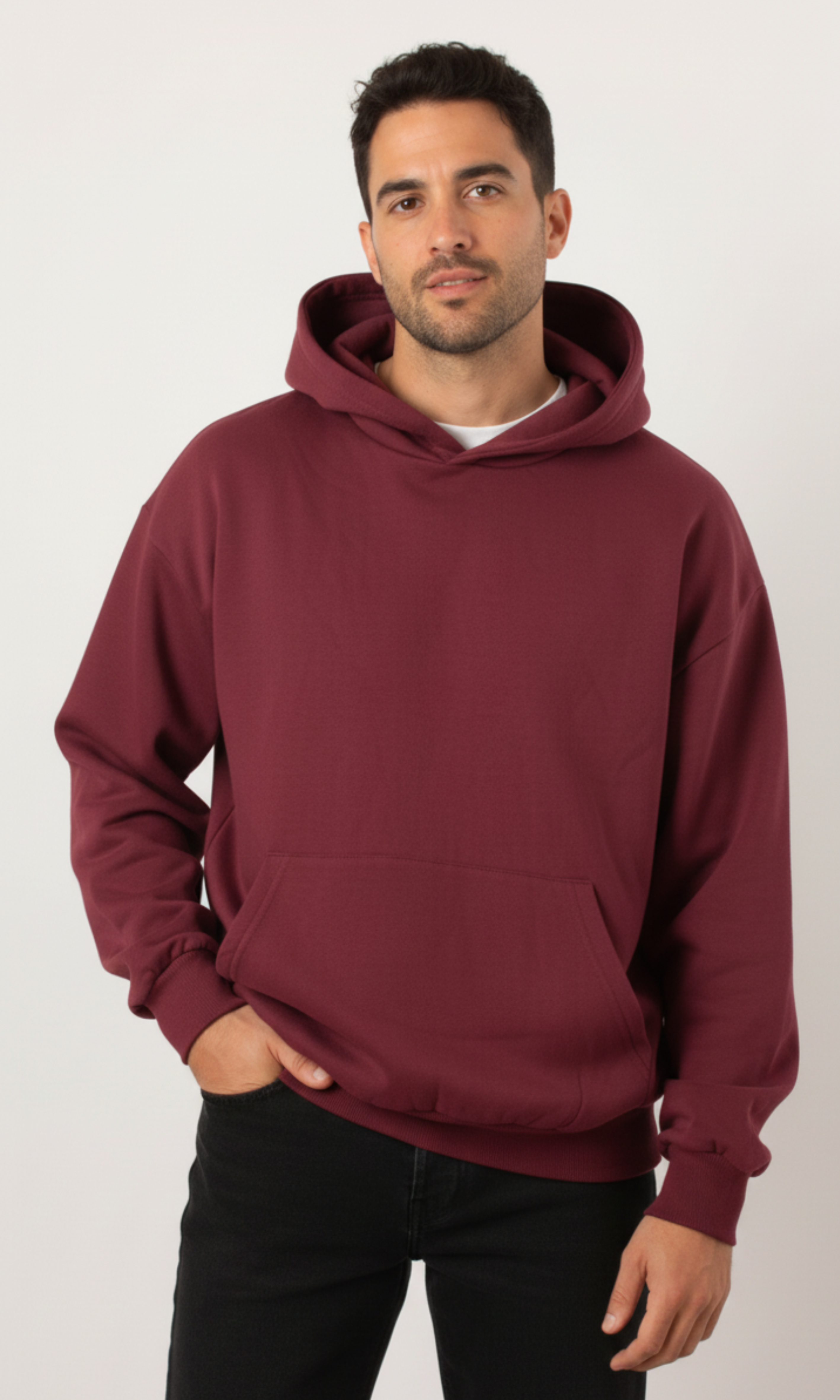 Men Basic Oversized Hoodie - Kangaroo Pocket