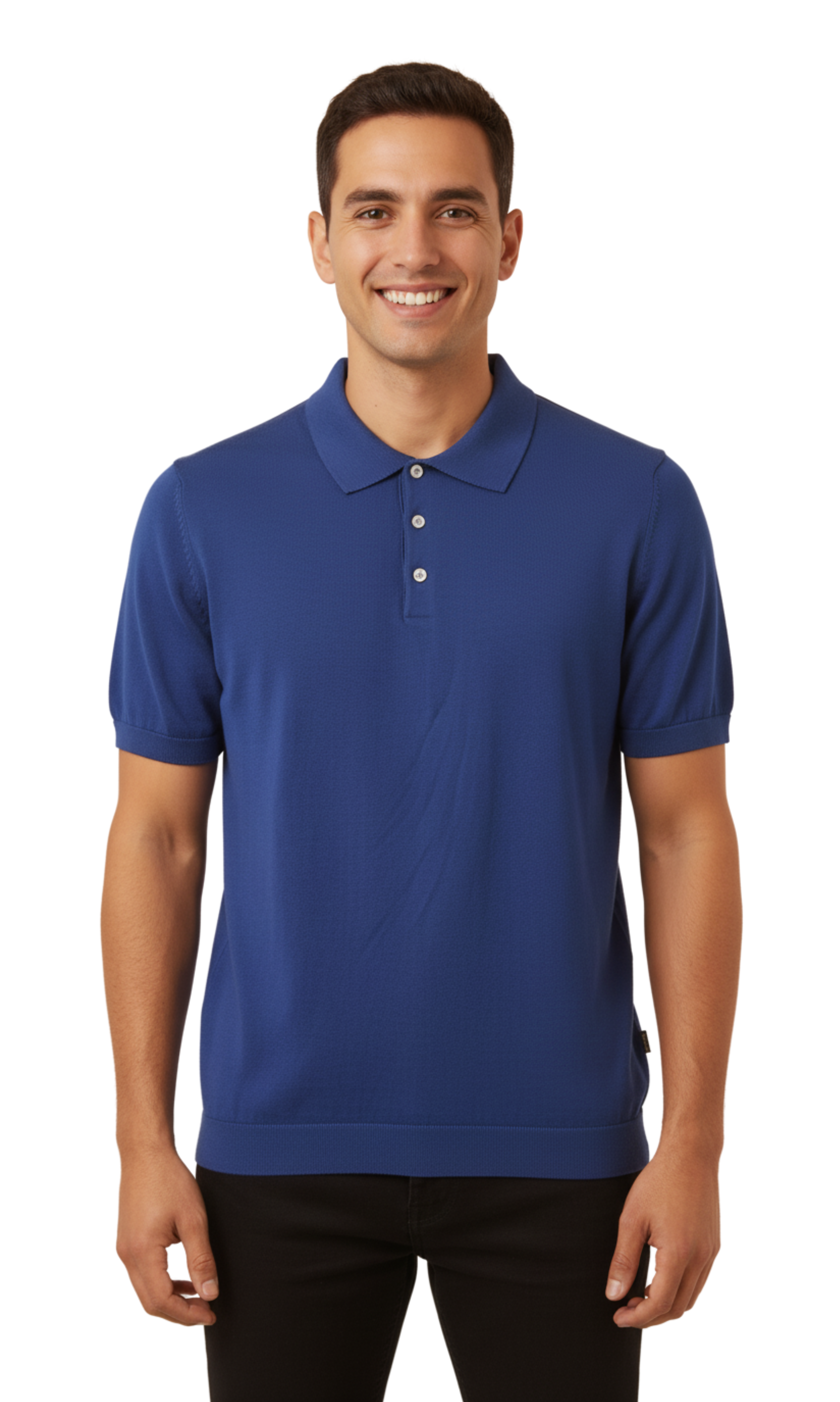 Men Knitted Polo Shirt Classic Collar