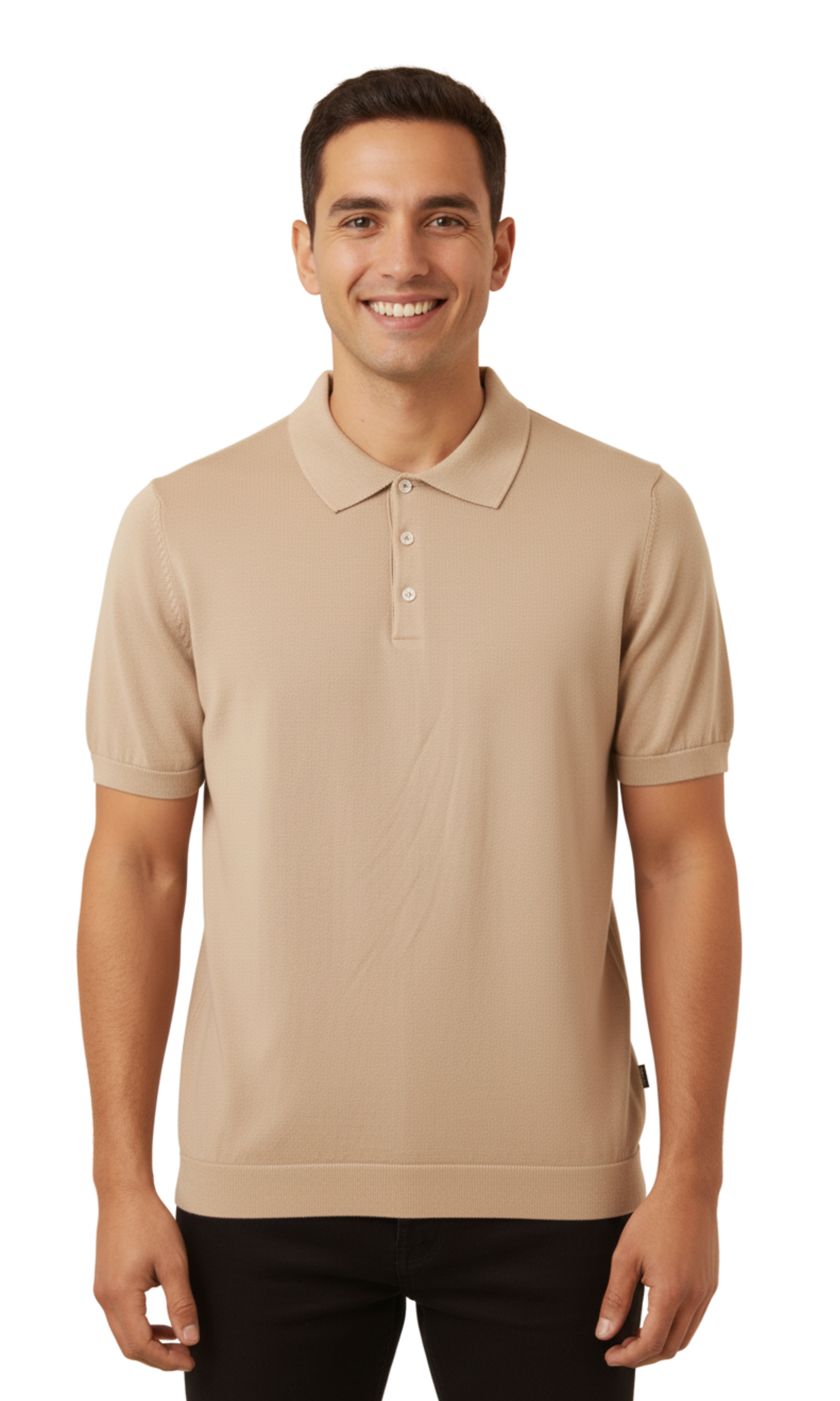 Men Knitted Polo Shirt Classic Collar