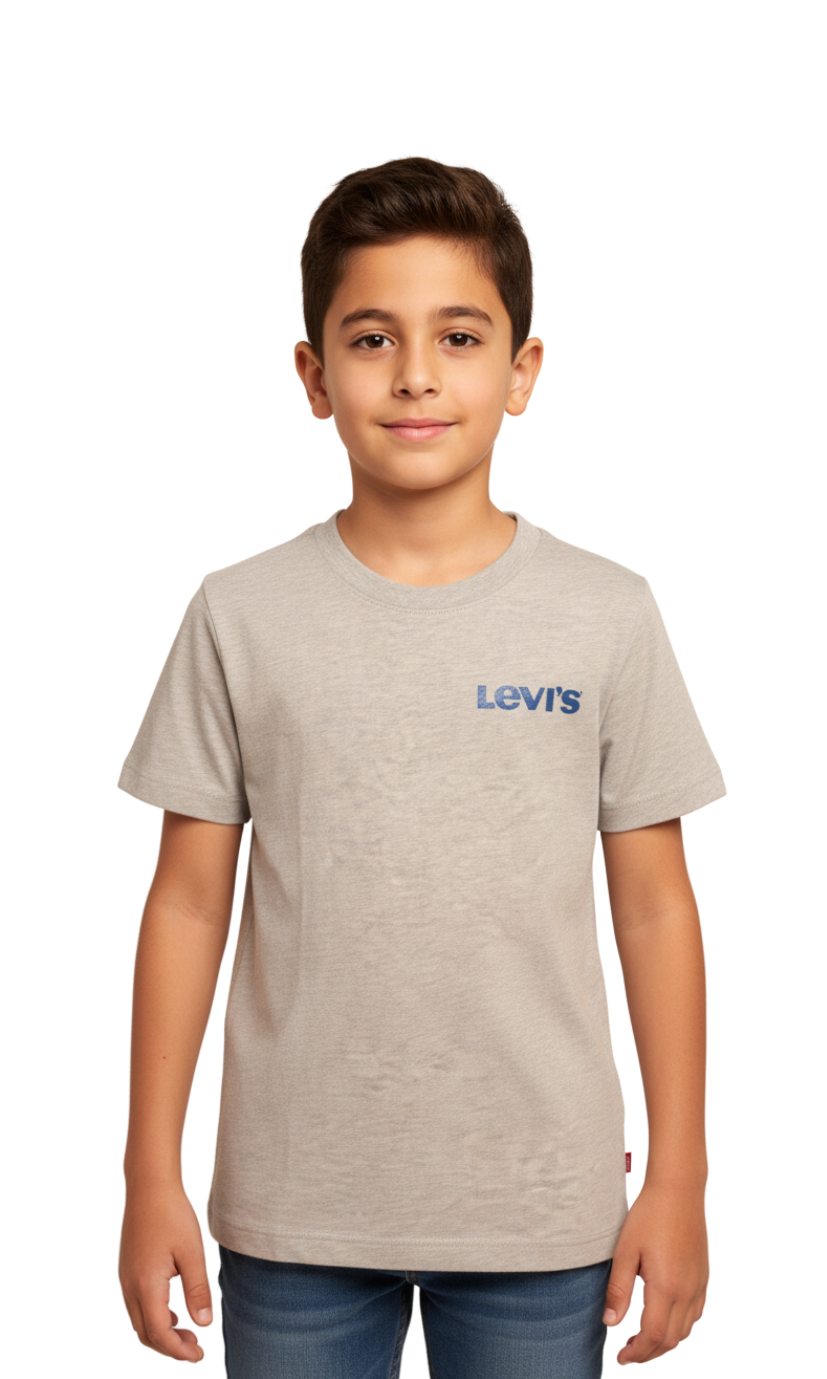 Kids Classic Crew Neck T-Shirt (Small Logo- Grey)