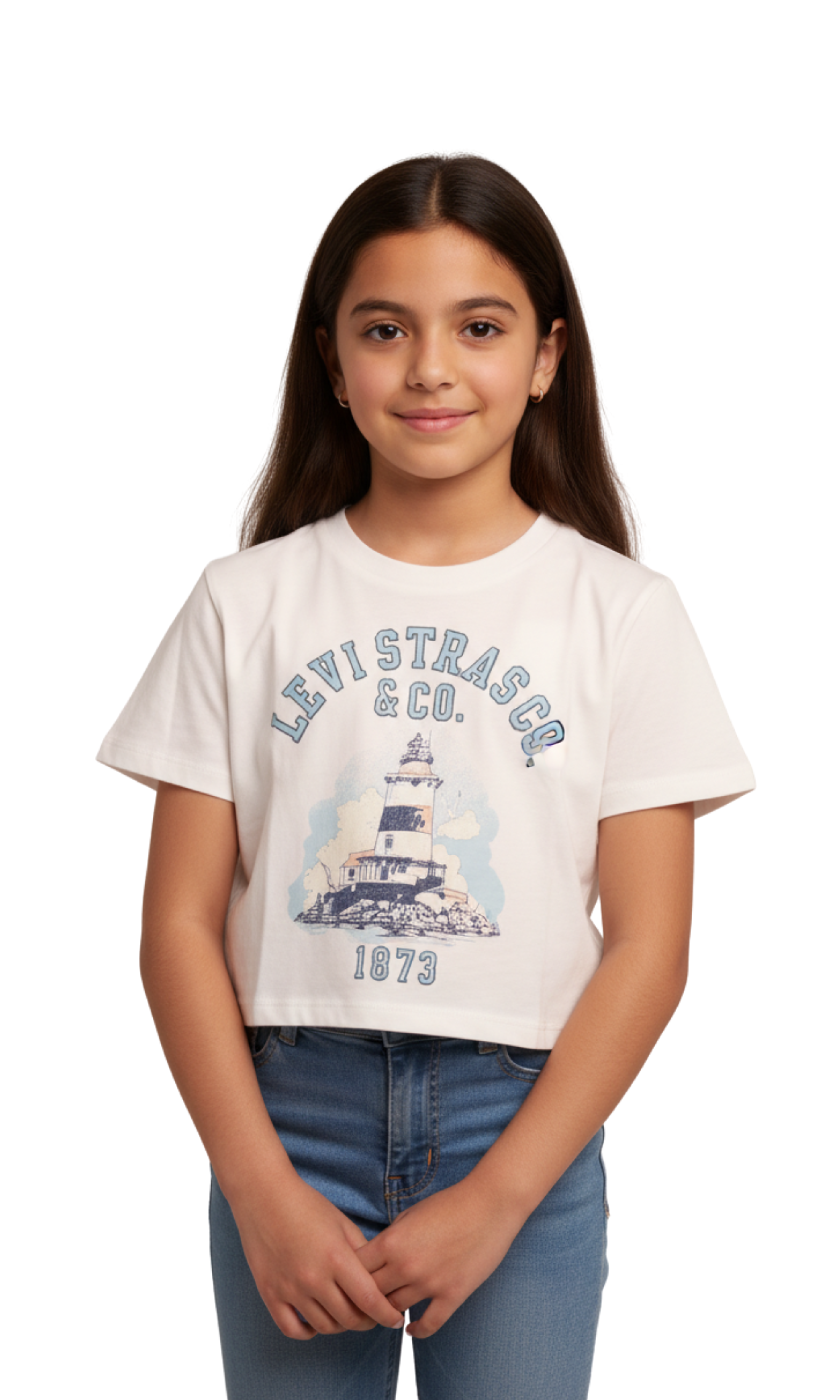 Kids Cropped T-Shirt (White)
