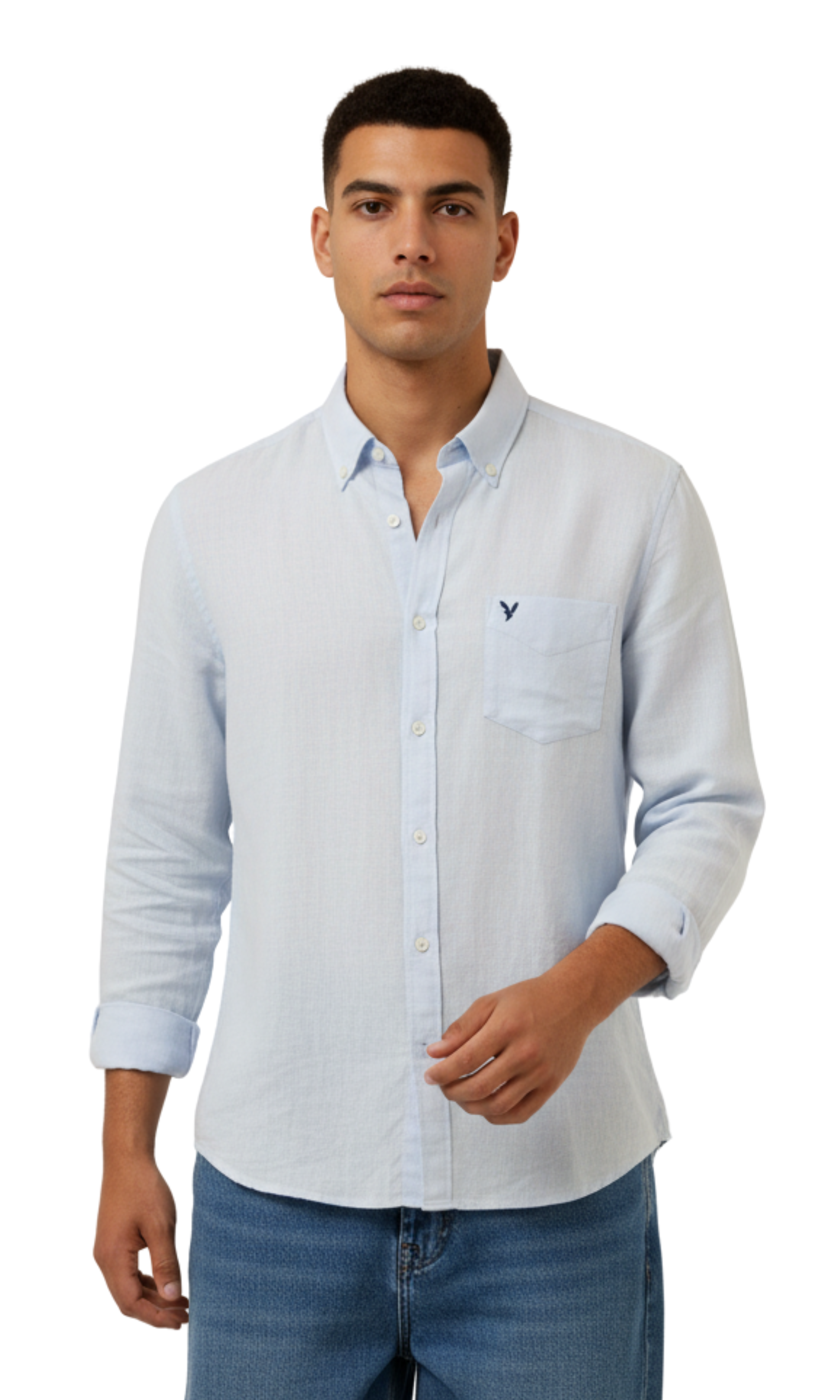 Men Regular Fit Linen Shirt A.E