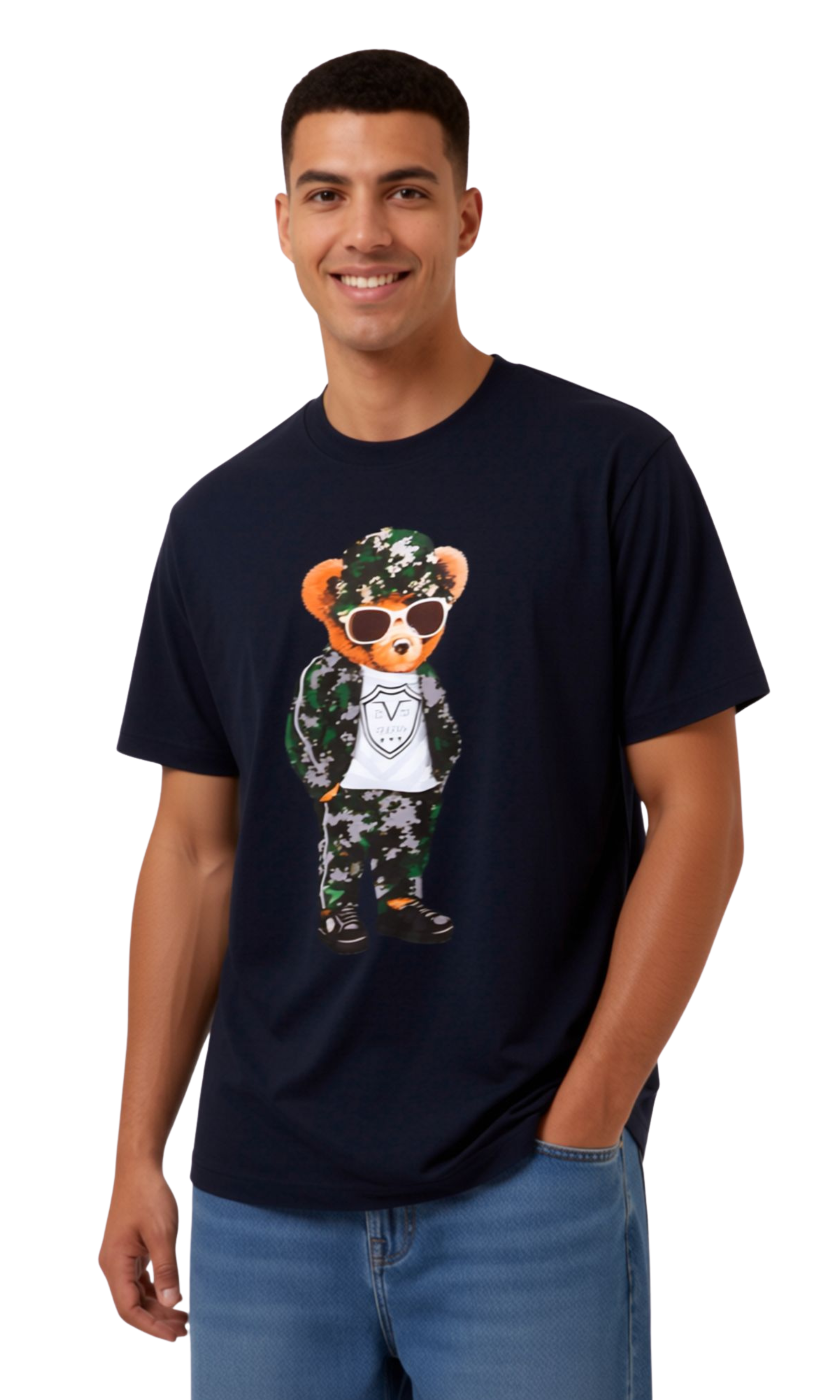 Men Regular Fit Bear Print