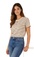 Women Striped Pattern Crew Neck T-shirt