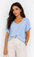 Women Linen Blend V Neck T-Shirt