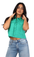 Women Sleeveless Crop Shirt Oversized