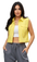 Women Sleeveless Crop Shirt Oversized