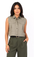 Women Sleeveless Crop Shirt Oversized