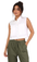 Women Sleeveless Crop Shirt Oversized