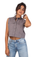 Women Sleeveless Crop Shirt Oversized