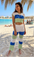 Women Stripe Crochet Knitted Set