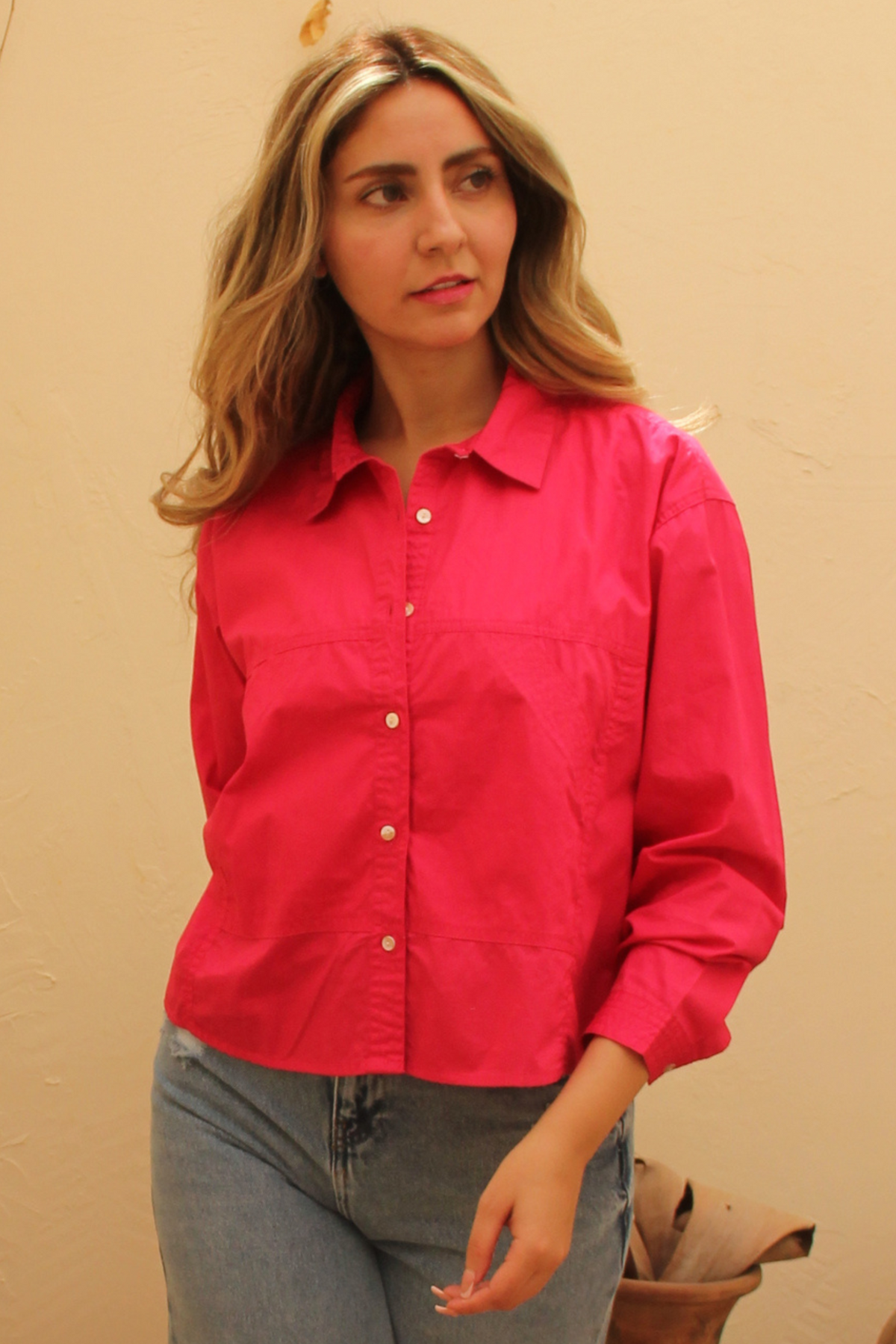 Women Cropped Shirt - Front Pockets