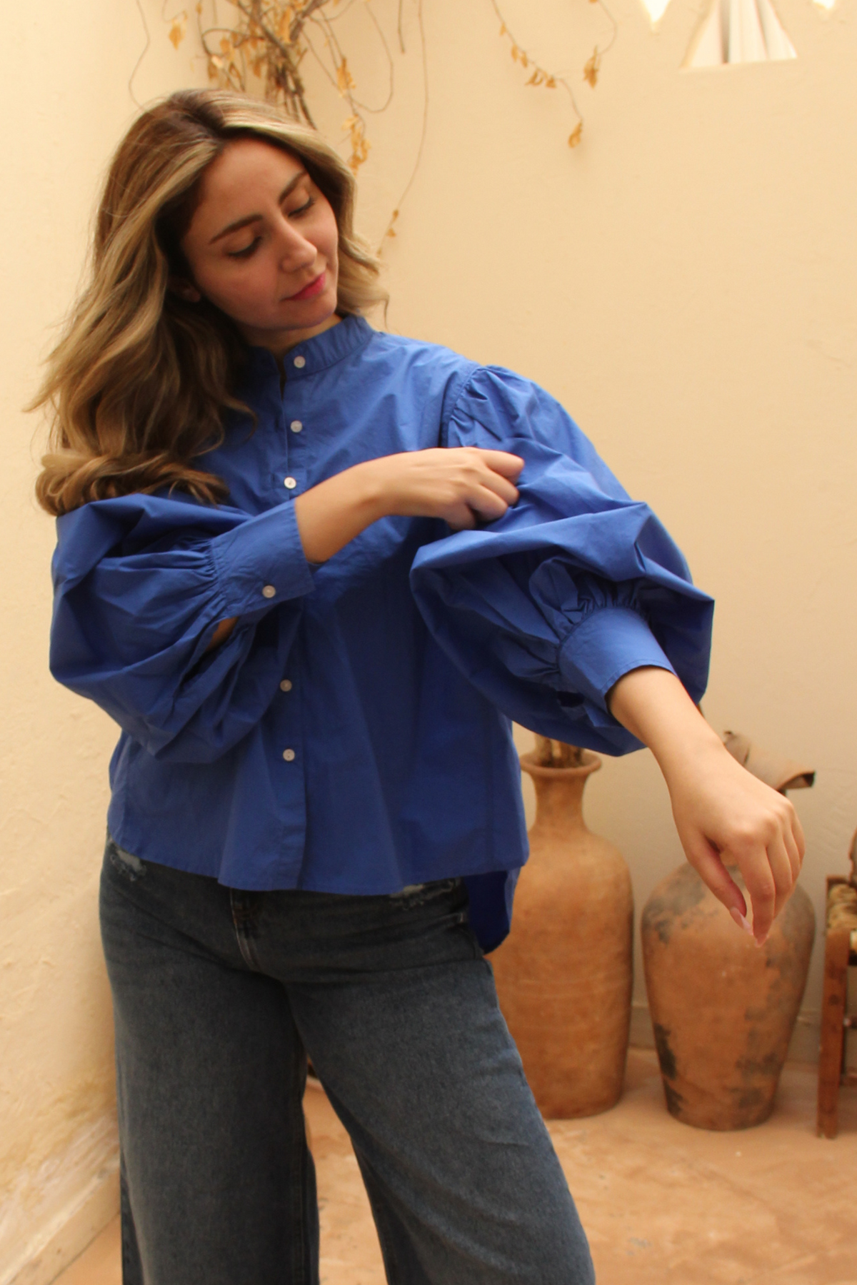 Women Blouse - Balloon sleeves