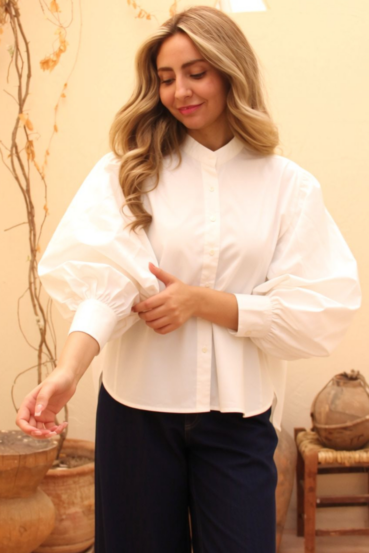 Women Blouse - Balloon sleeves