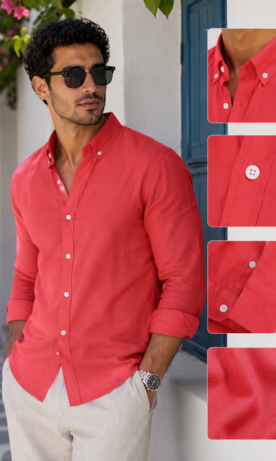 NUT - Men Slim Fit Linen Shirt