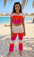 Women Stripe Crochet Knitted Set