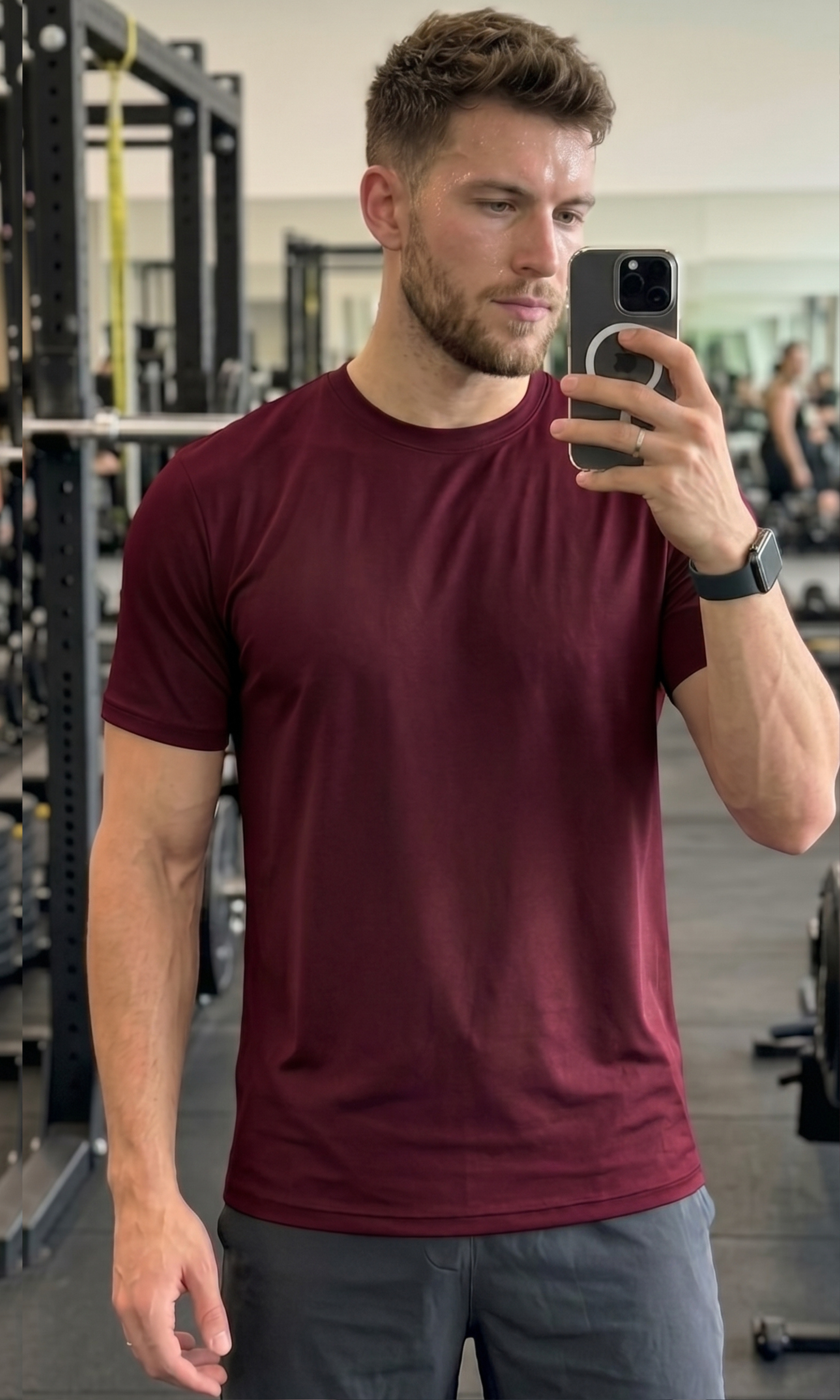 Men Slim-Fit Breathable T-Shirt - NUT