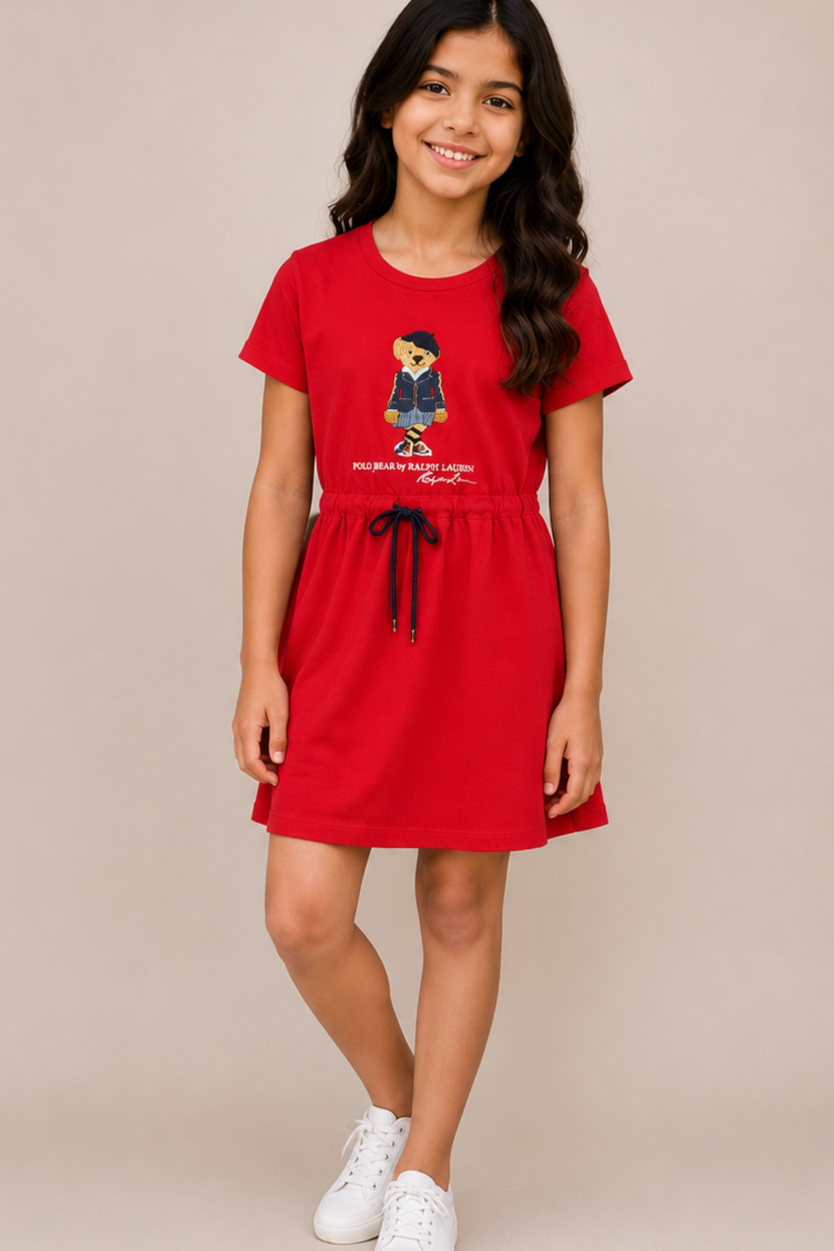 Kids Sweet Style Bear Cotton Dress