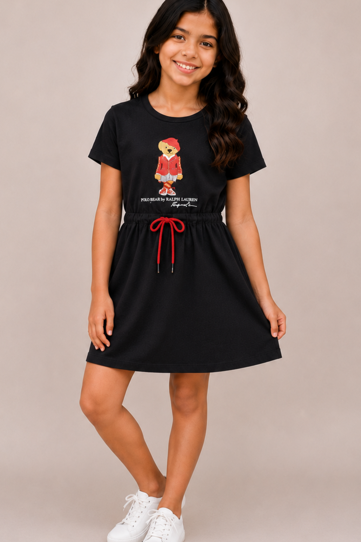 Kids Sweet Style Bear Cotton Dress