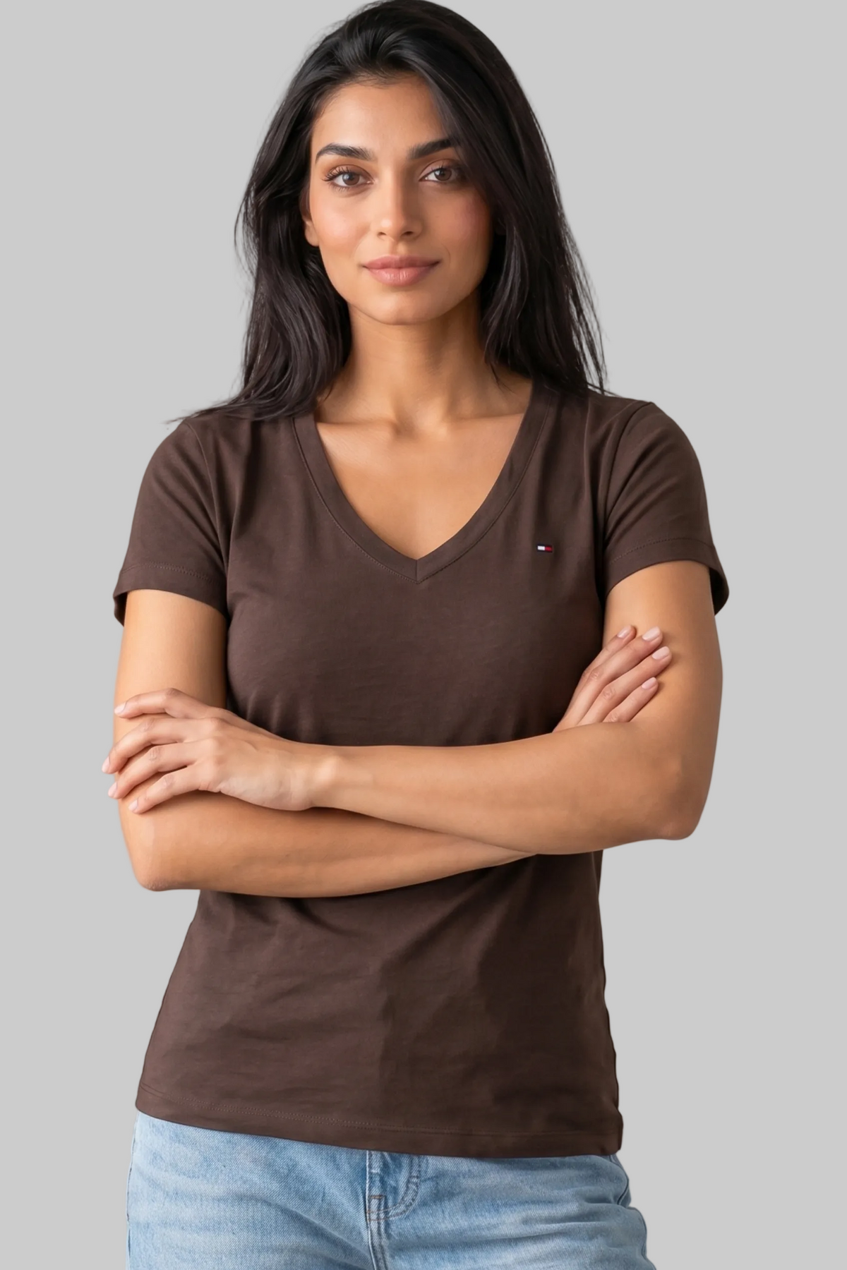 New-Women Cotton V-neck T-Shirt