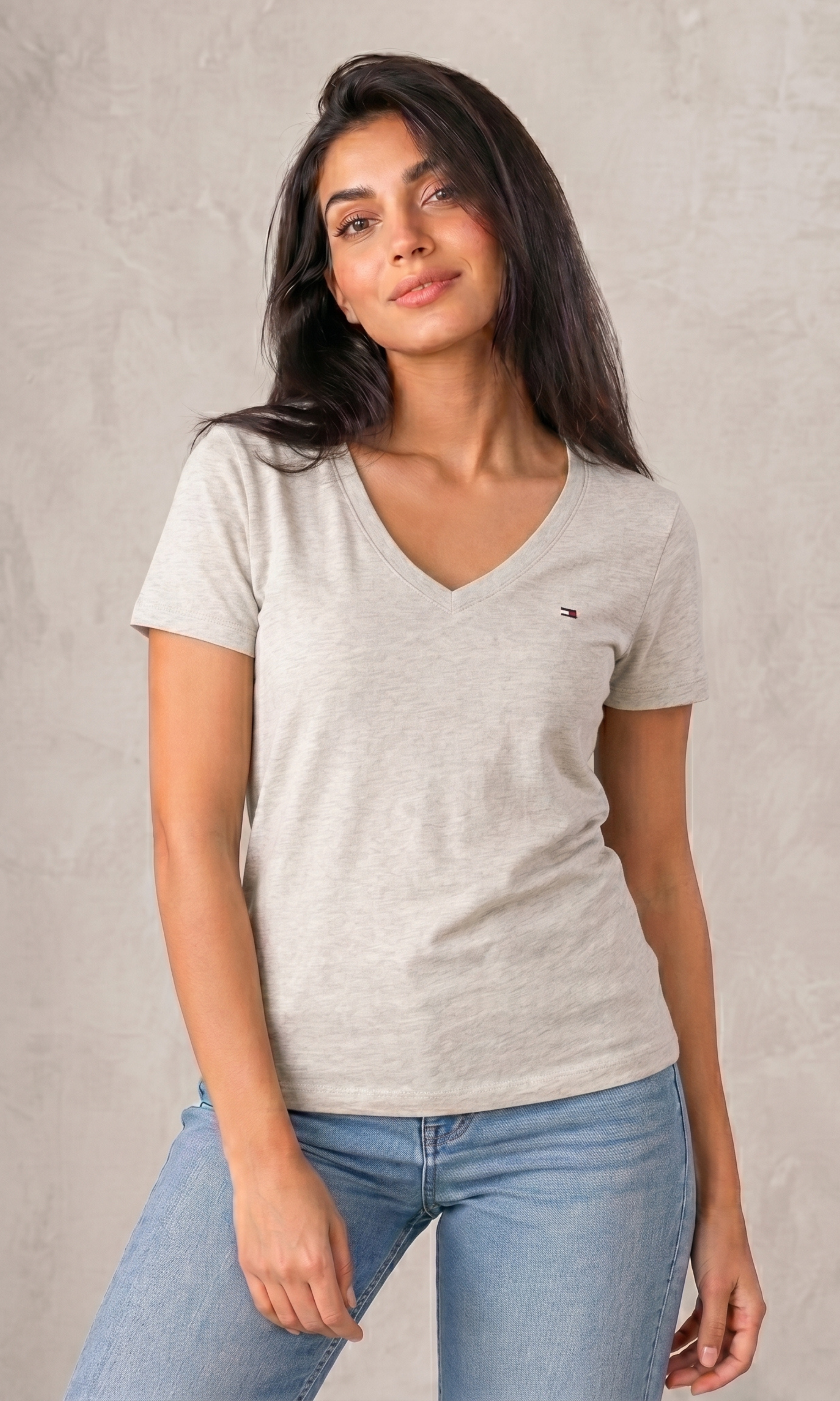New-Women Cotton V-neck T-Shirt