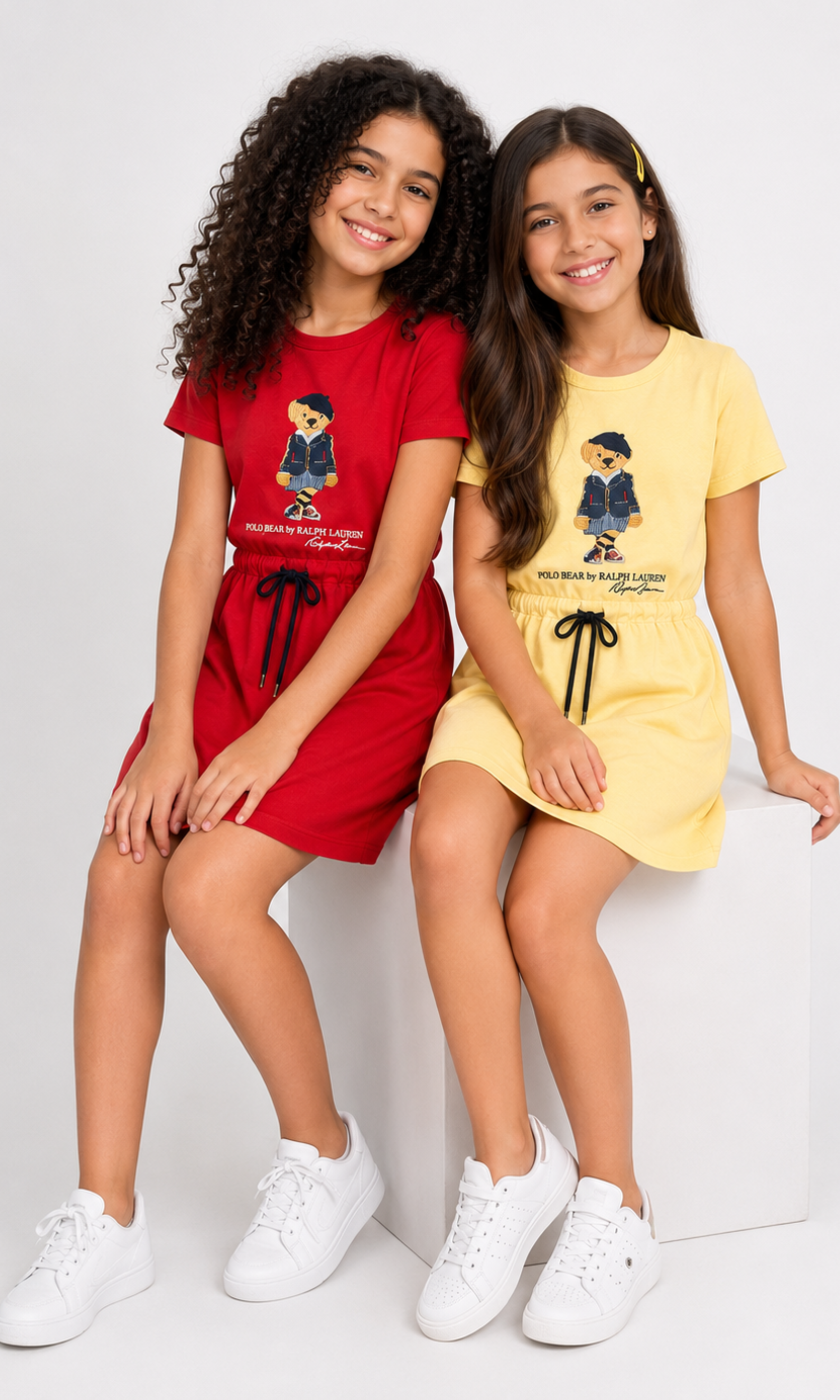 Kids Sweet Style Bear Cotton Dress