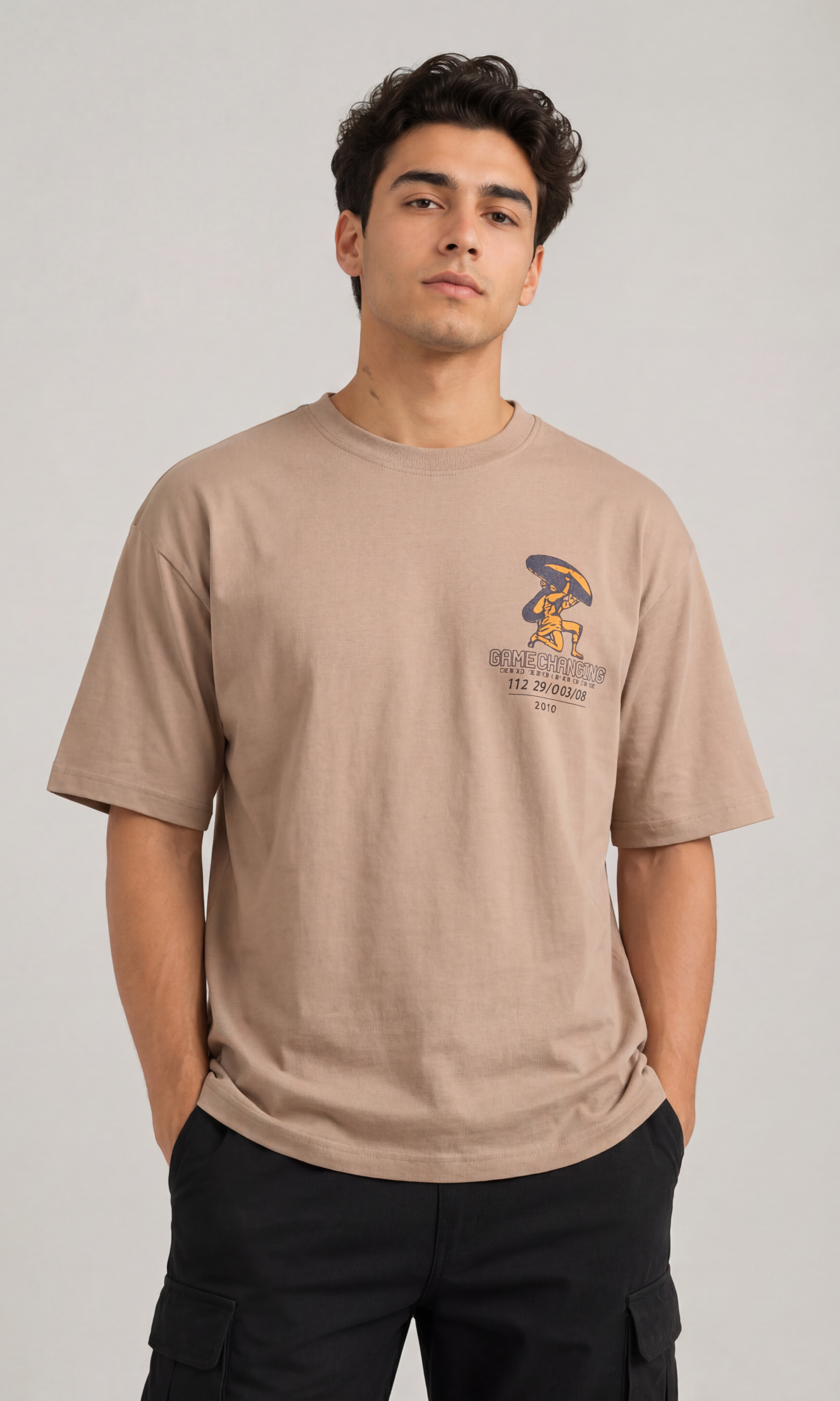 Men T-shirt Pull & Bear (Cafe)