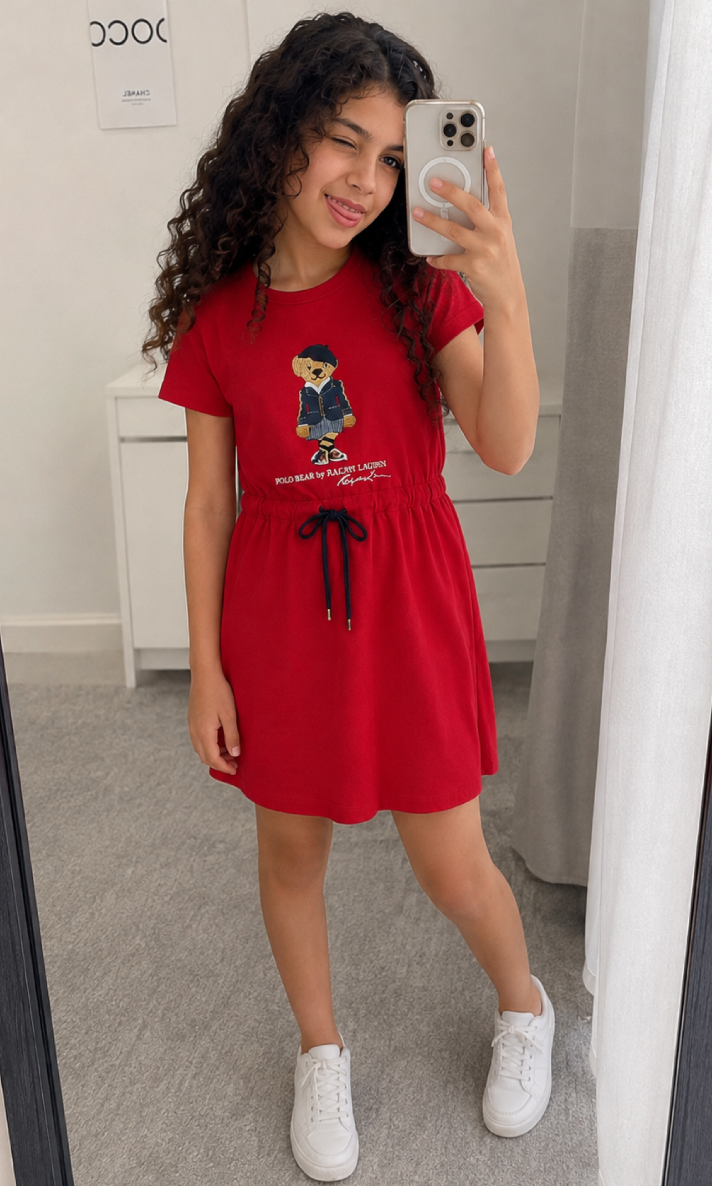 Kids Sweet Style Bear Cotton Dress