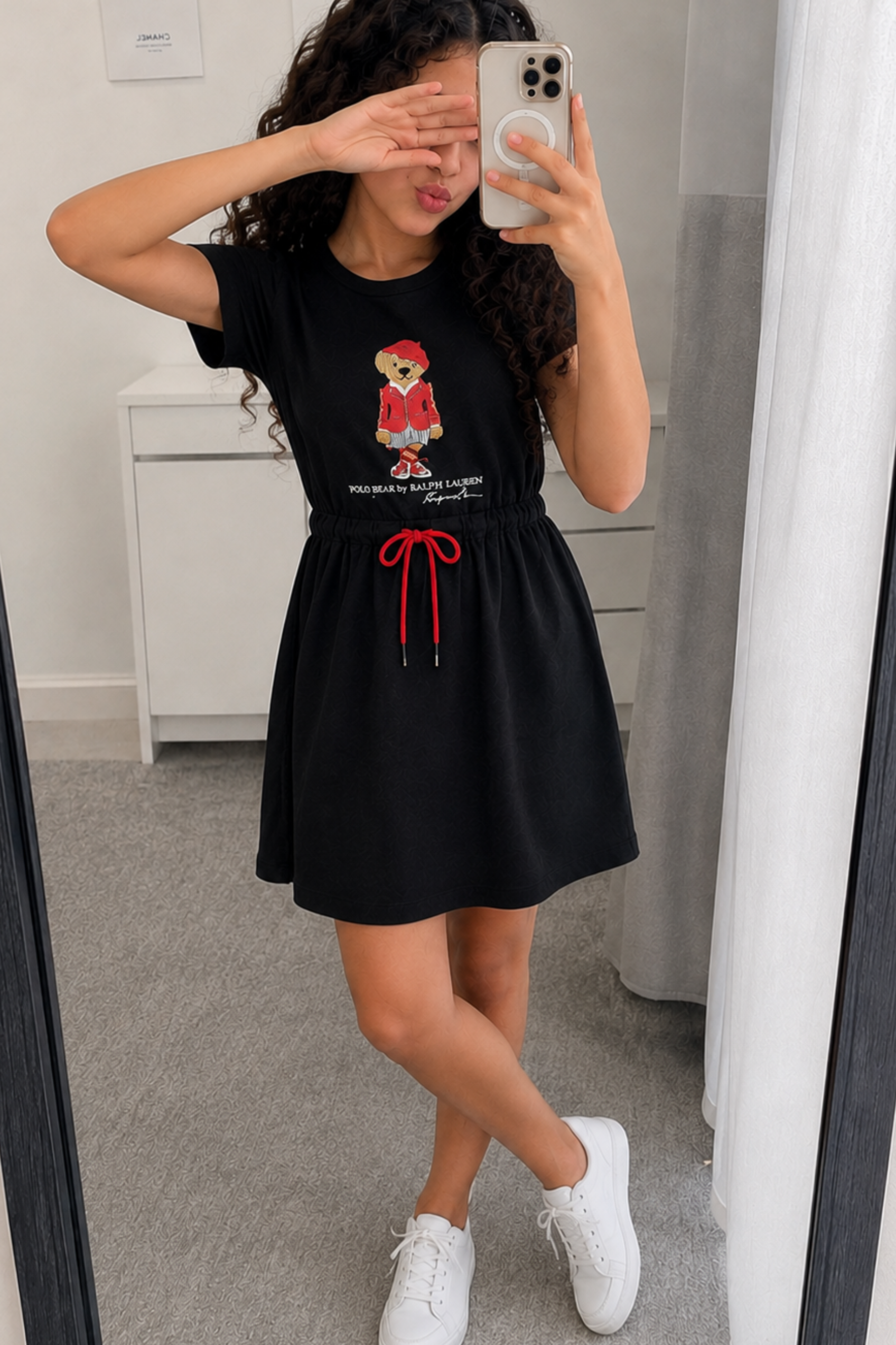 Kids Sweet Style Bear Cotton Dress