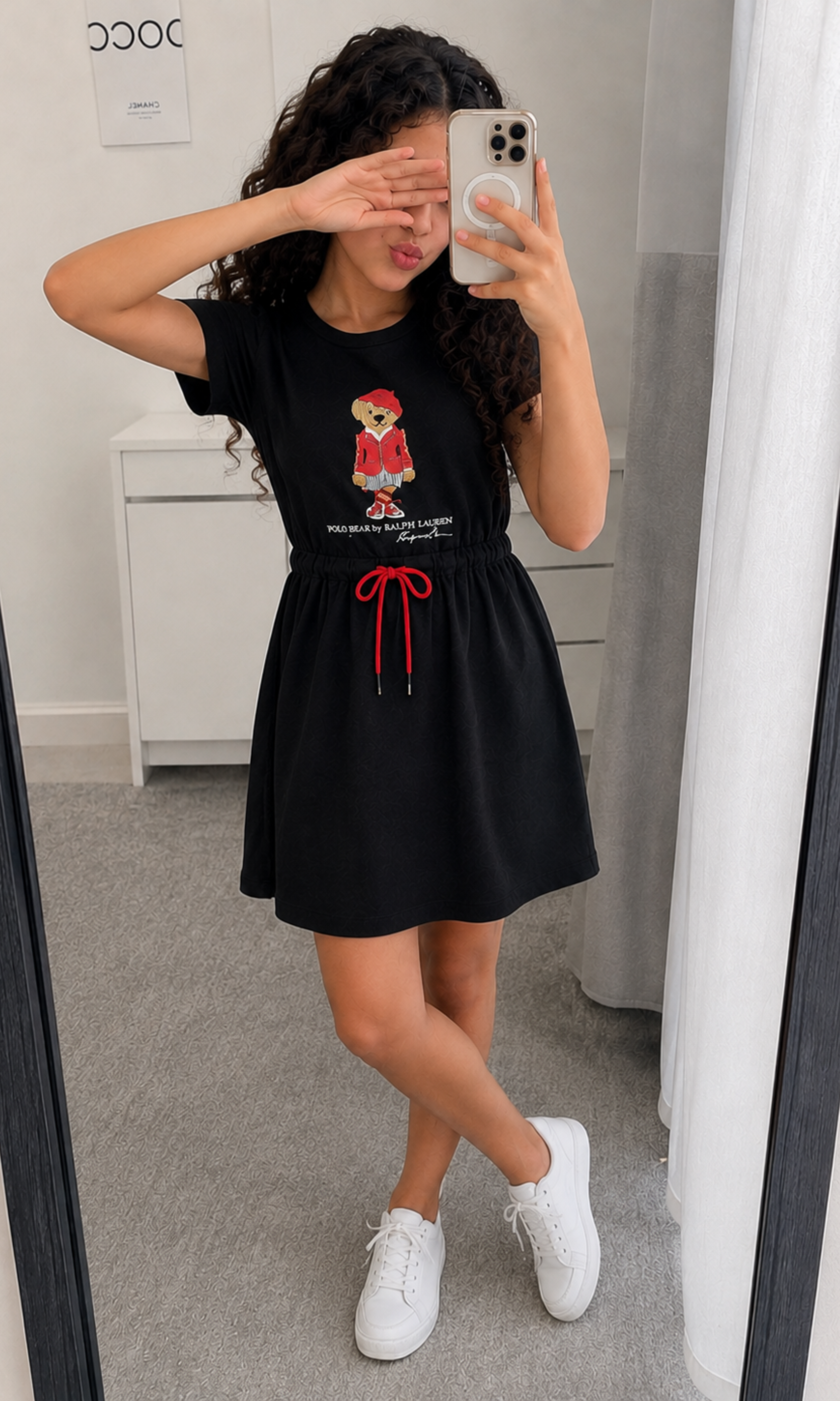 Kids Sweet Style Bear Cotton Dress