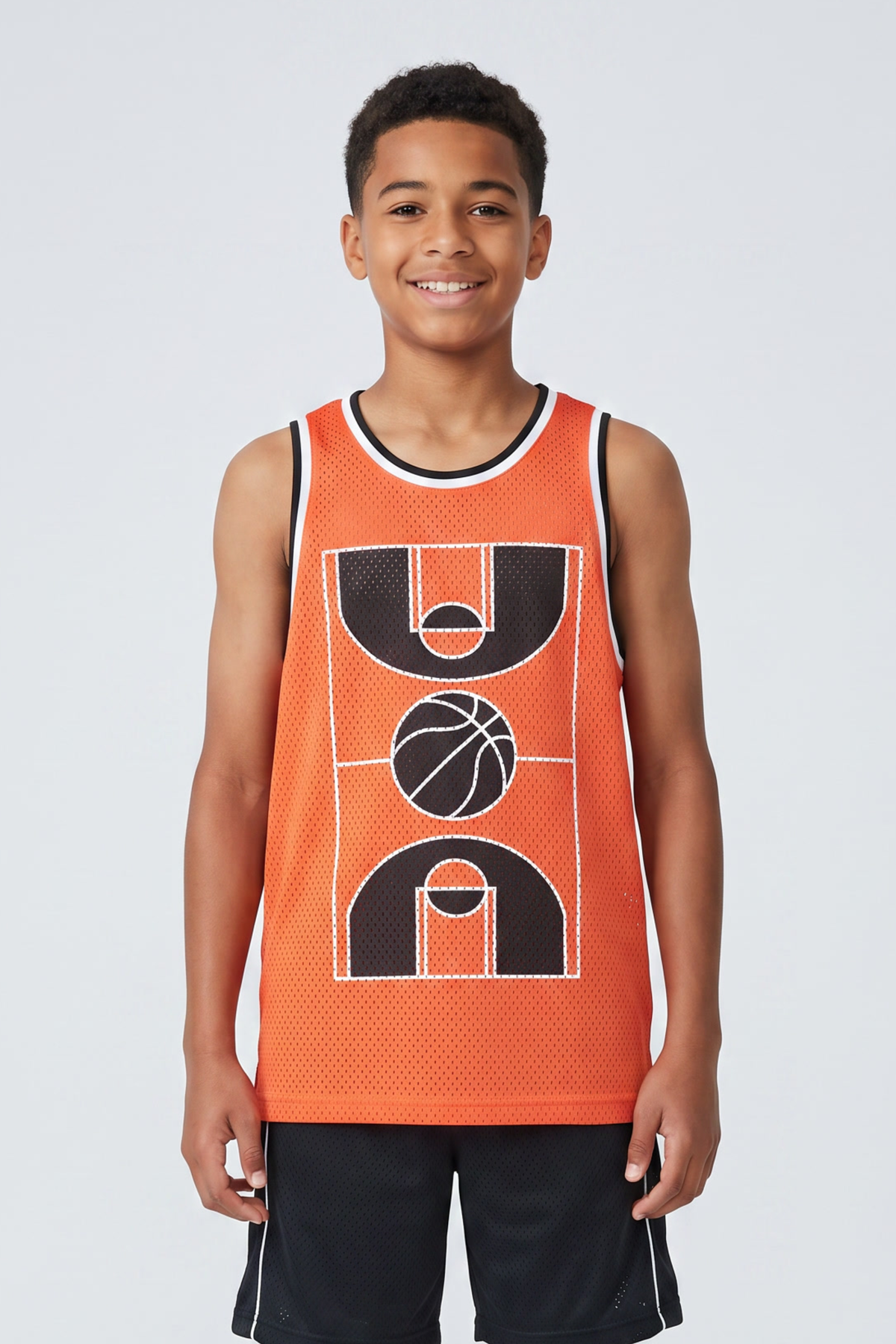 Kids Graphic Mesh Performance Tank Top (Orang)
