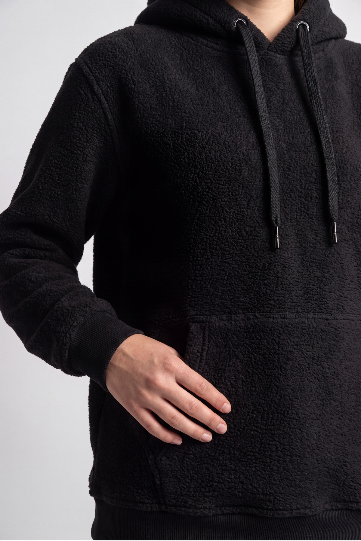 Women Teddy Fleece Hoodie – Regular Fit - kangaroo pocket