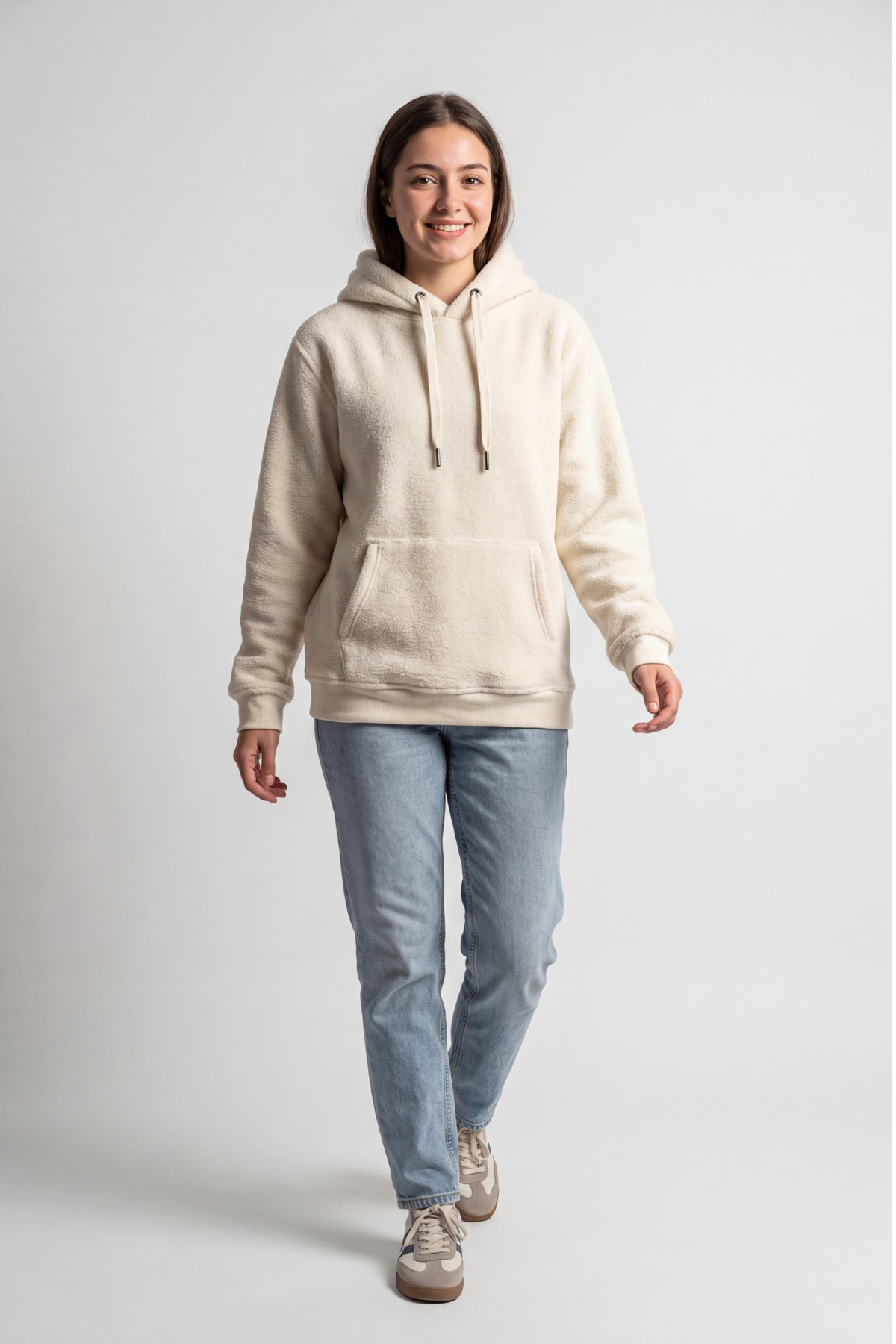 Women Teddy Fleece Hoodie – Regular Fit - kangaroo pocket