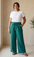 Women Linen Blend Wide Leg Pants (0605)