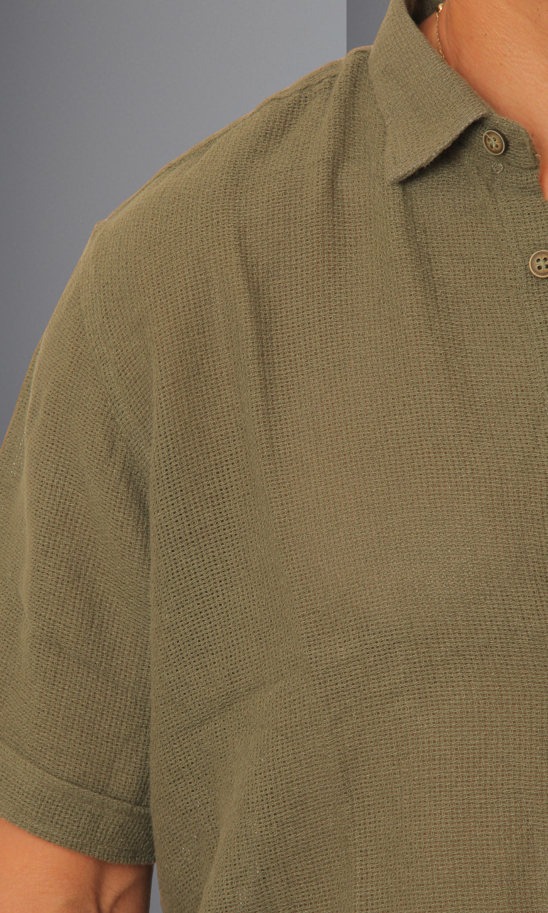 Men Regular Fit Shirt with Spread-Collar (Dark Oil Geen)