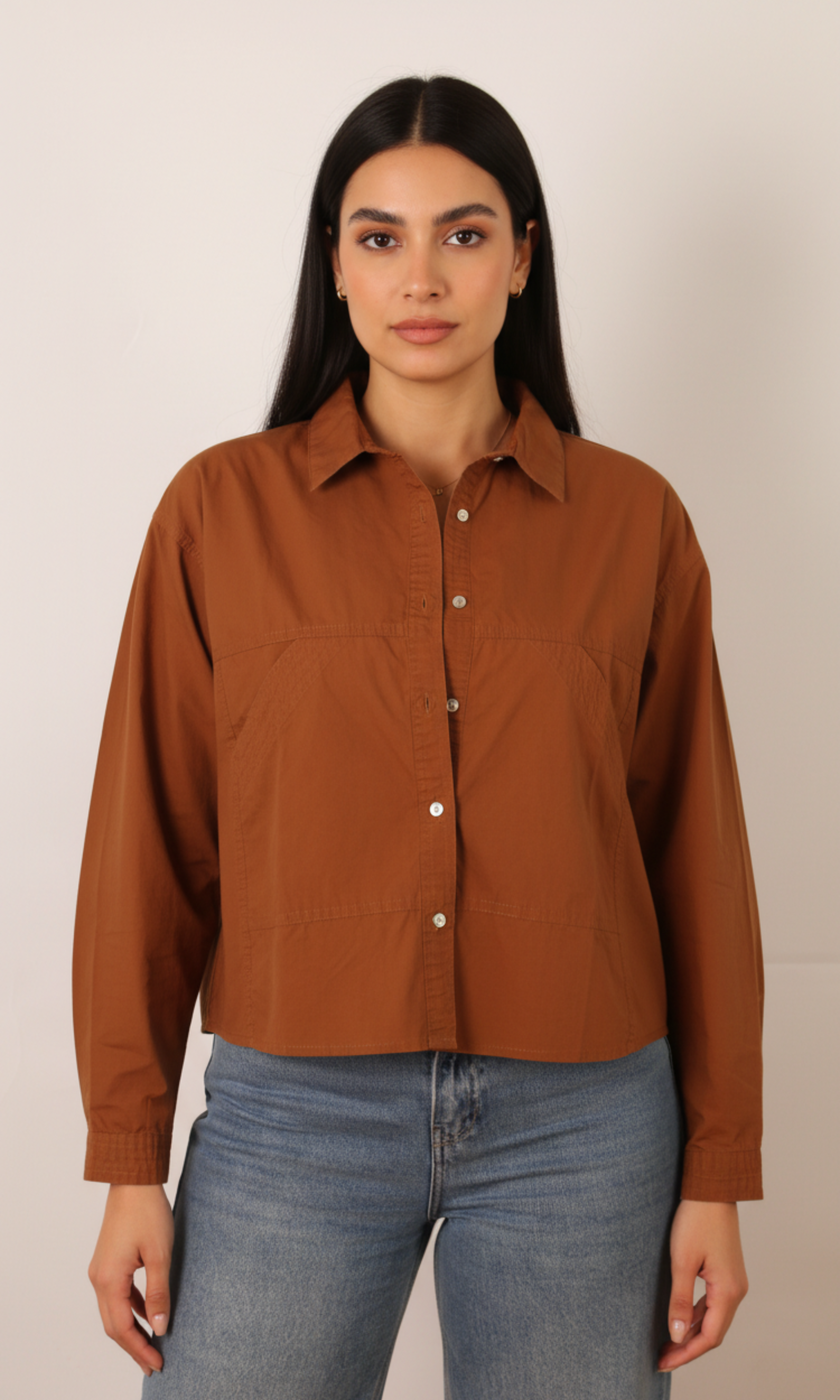 Women Cropped Shirt - Front Pockets