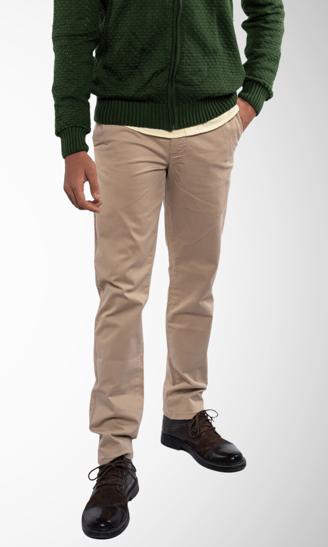 Slim-Fit Trousers Gabardine (Beige)