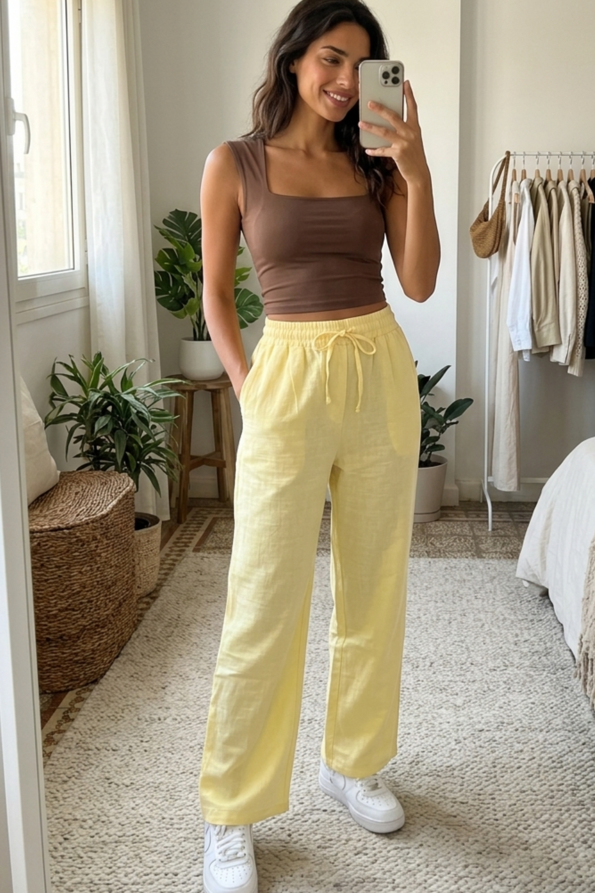 Women Breeze Tie-Waist Linen Trousers