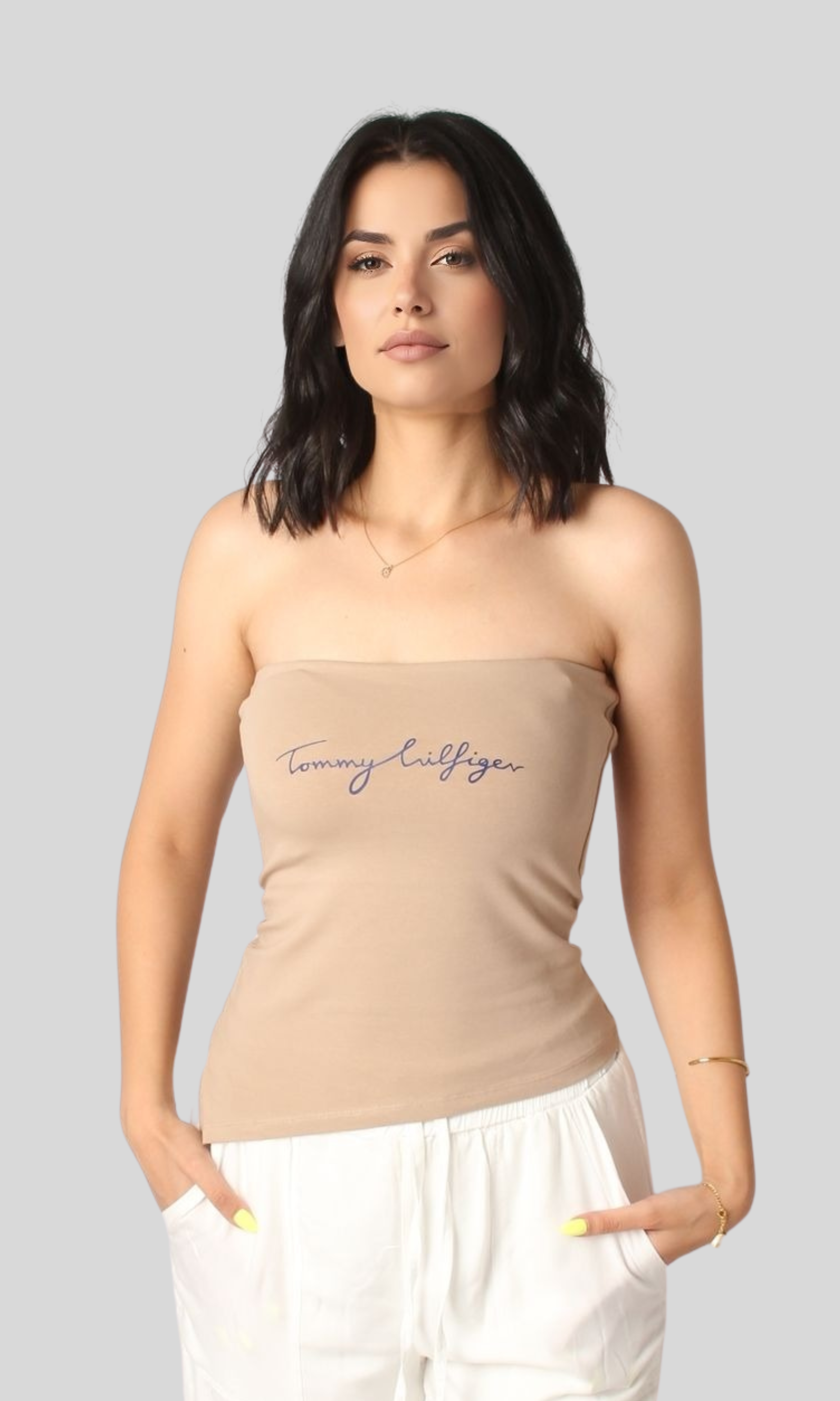 Women Strapless Tube Top - Logo