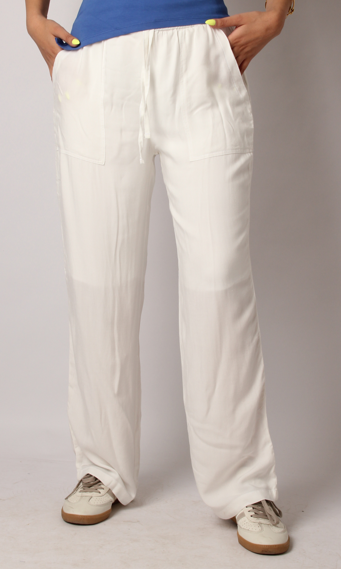 Women Elastic Waist Wide Leg Pants