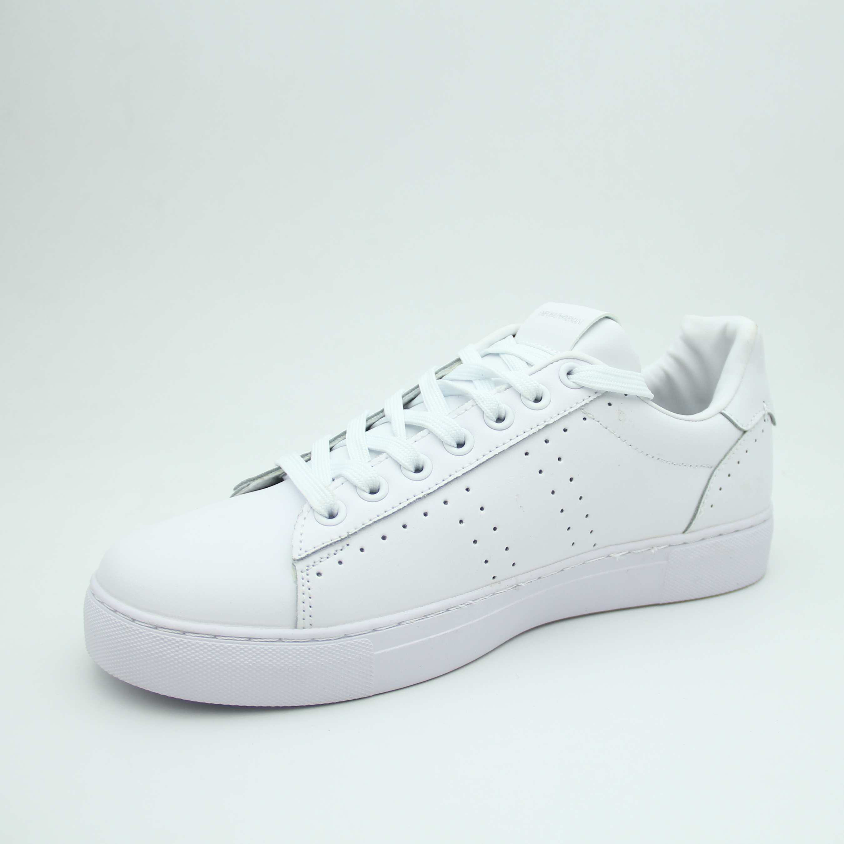 Men Leather Sneakers EMPORIO Flat (Full White)