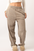 NUT Women Tied Elastic High Waist Velvet Pants
