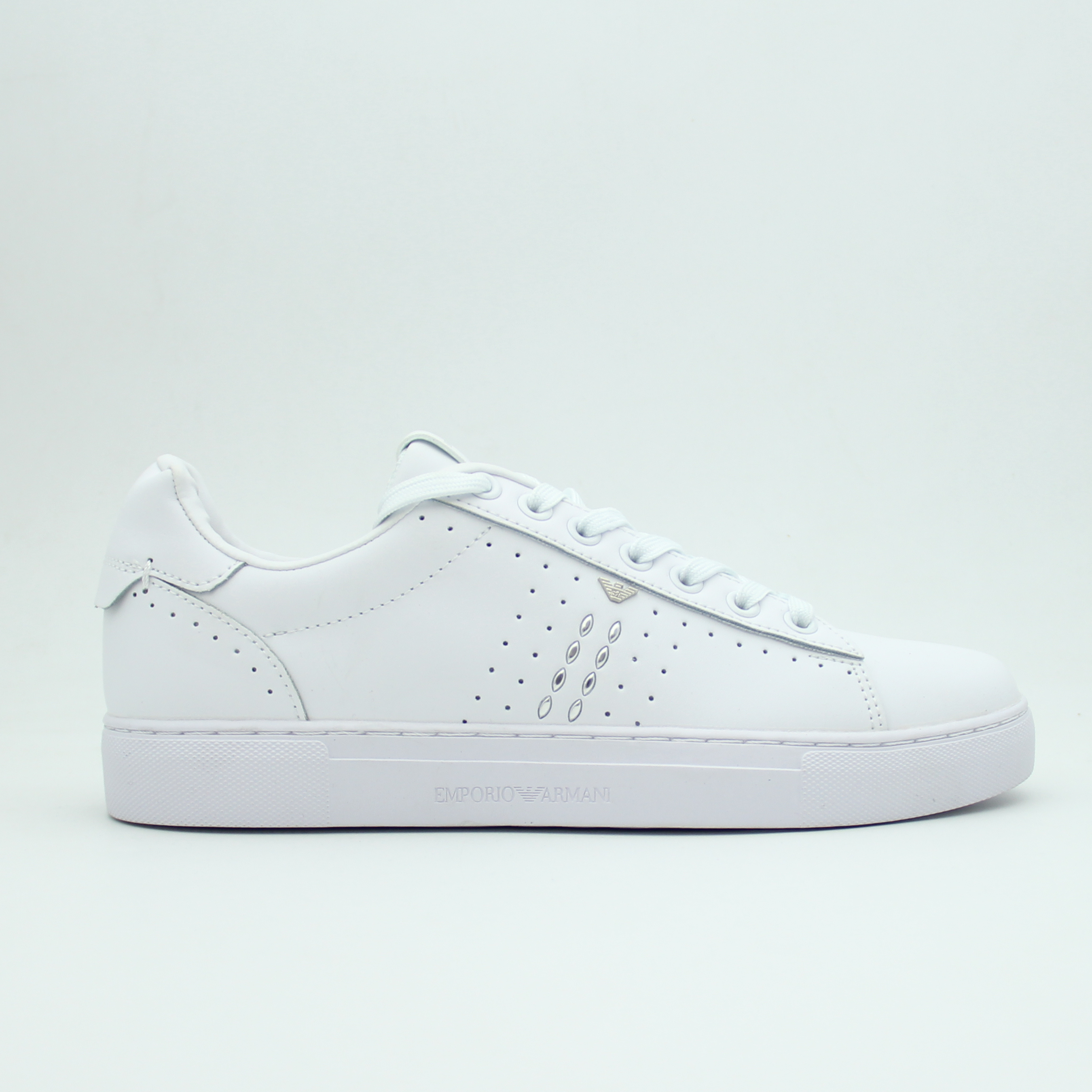 Men Leather Sneakers EMPORIO Flat (Full White)