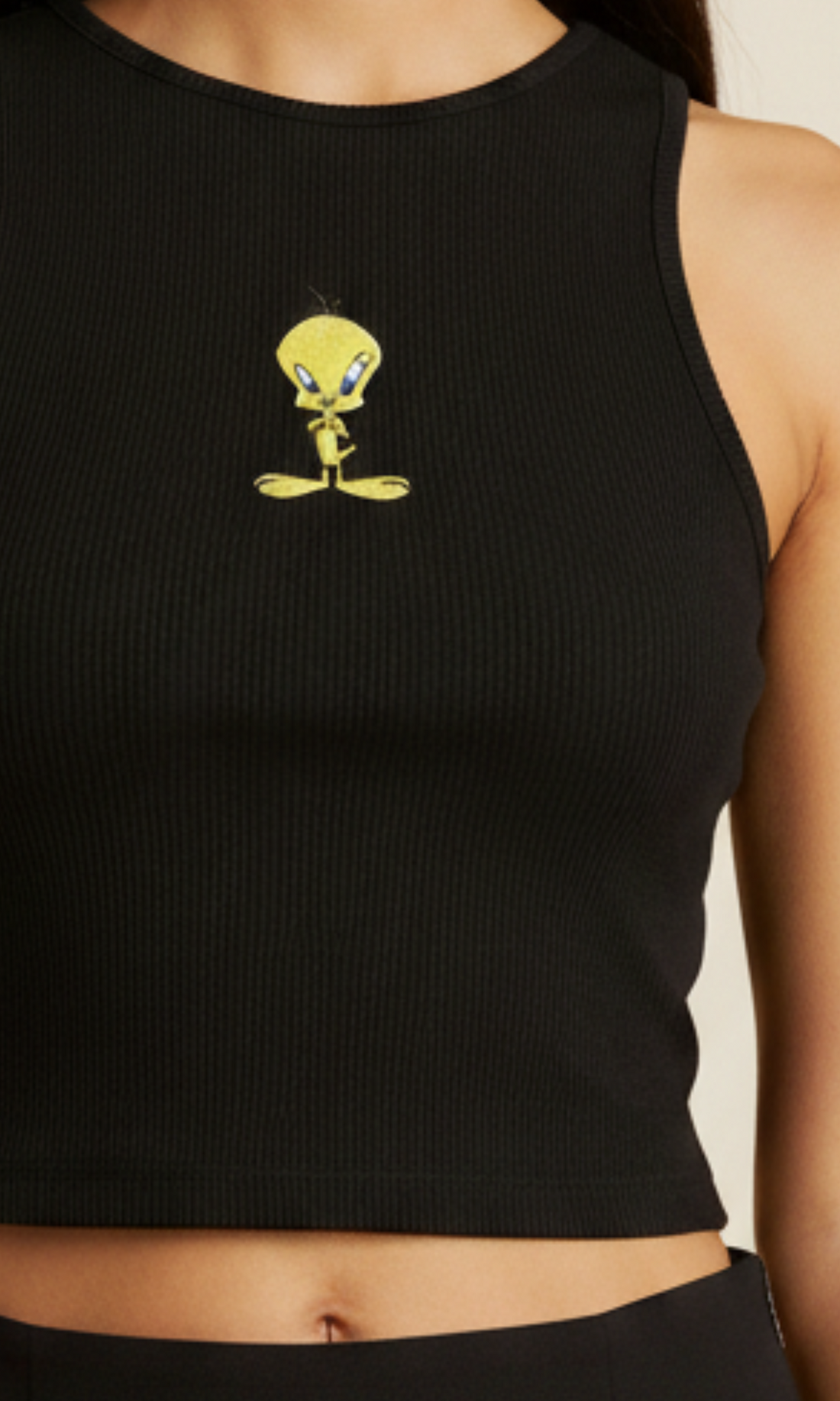 Women Jersey Crop Top - Tweety