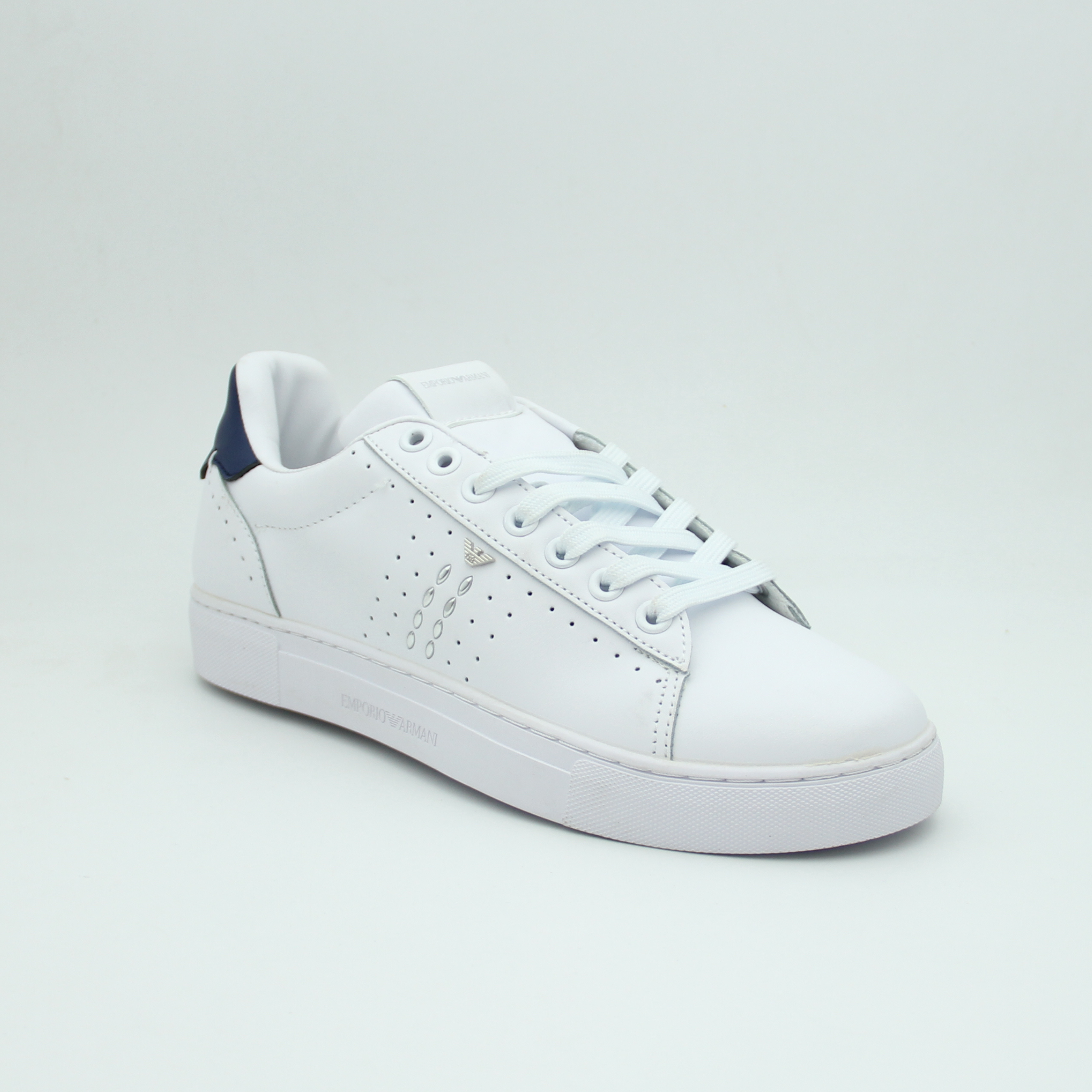 Men Leather Sneakers EMPORIO Flat (White*Black)