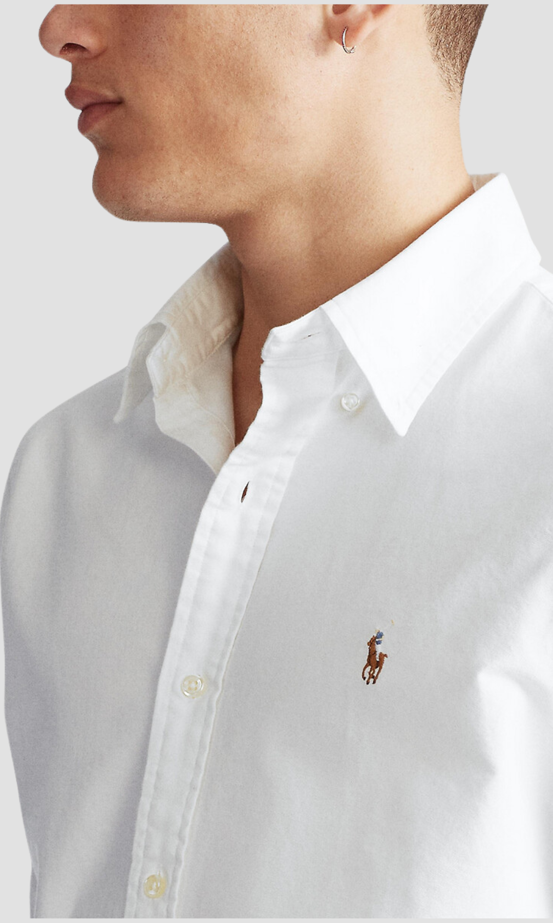 Men Slim Fit Oxford Shirt -PRL (white)