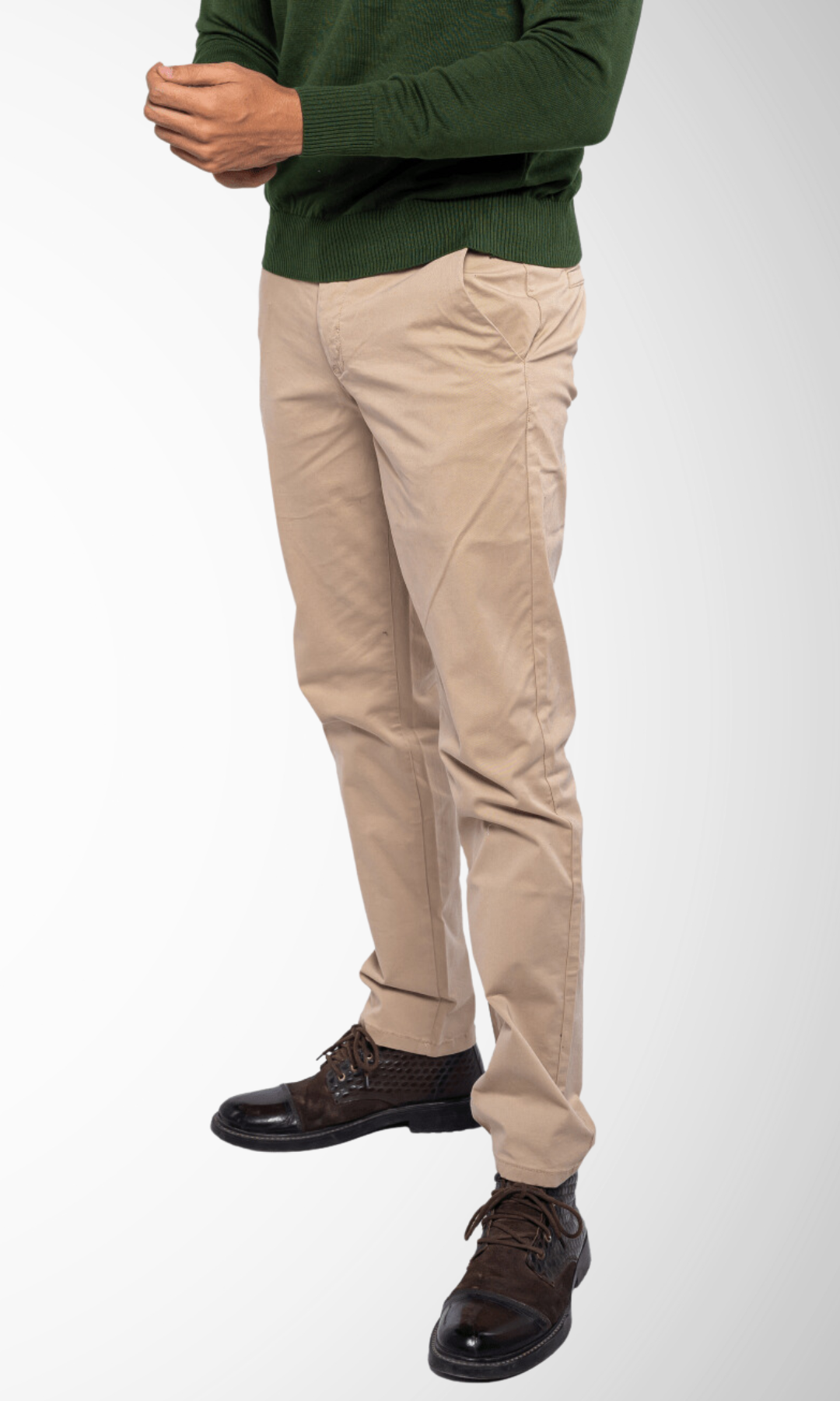 Slim-Fit Trousers Gabardine (Beige)