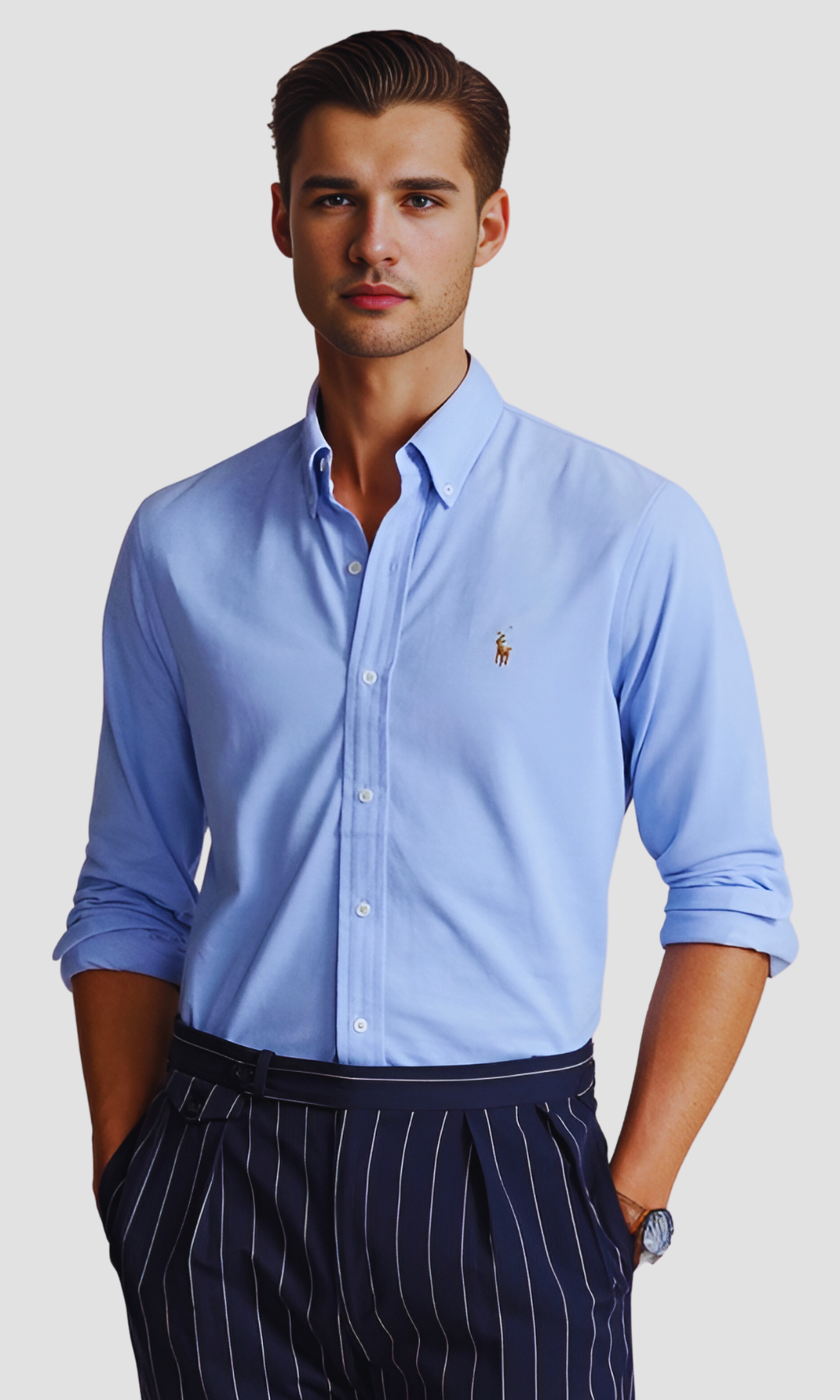 Men Slim Fit Oxford Shirt -PRL (Blue)