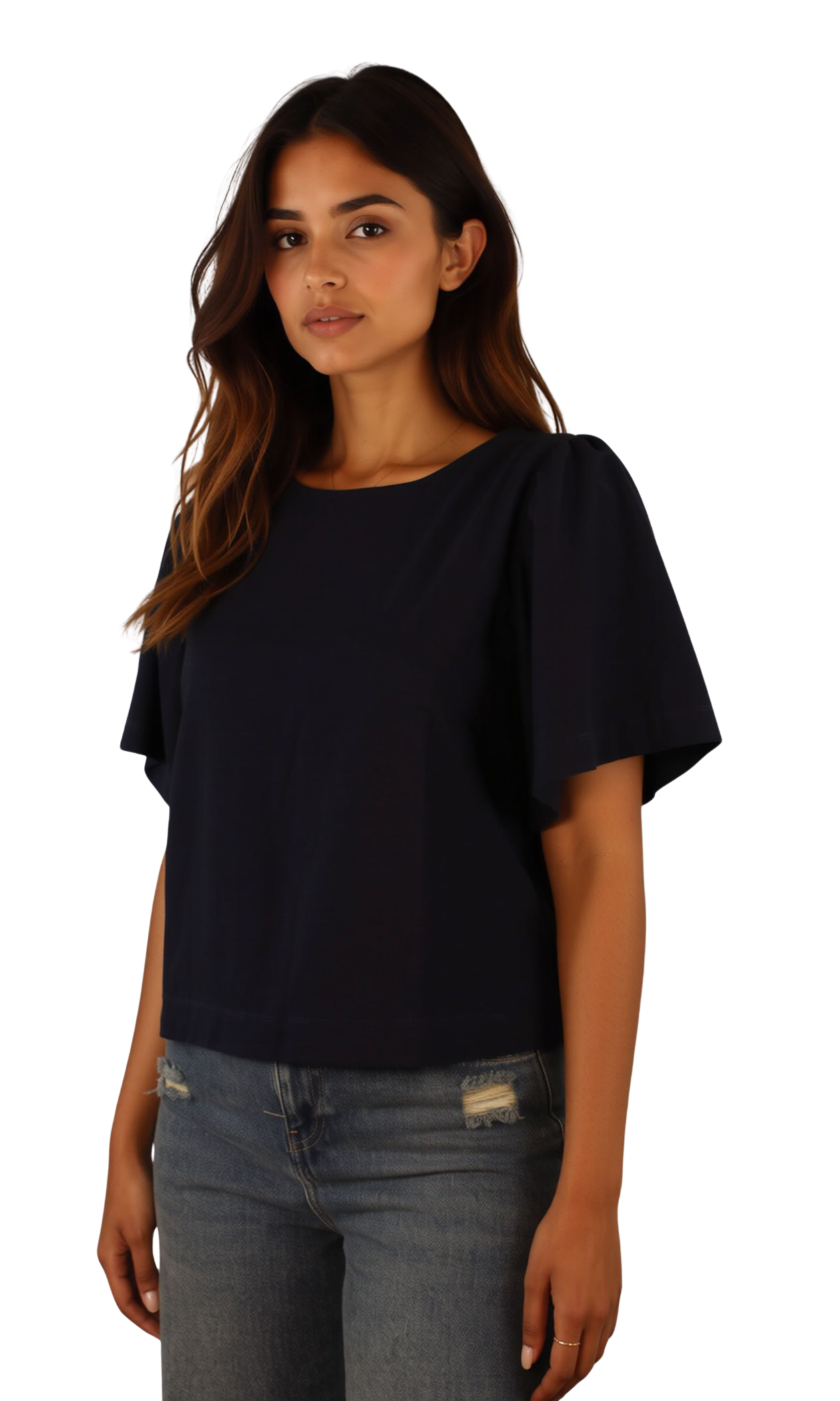 Women Blouse Tucked Puff Sleeves