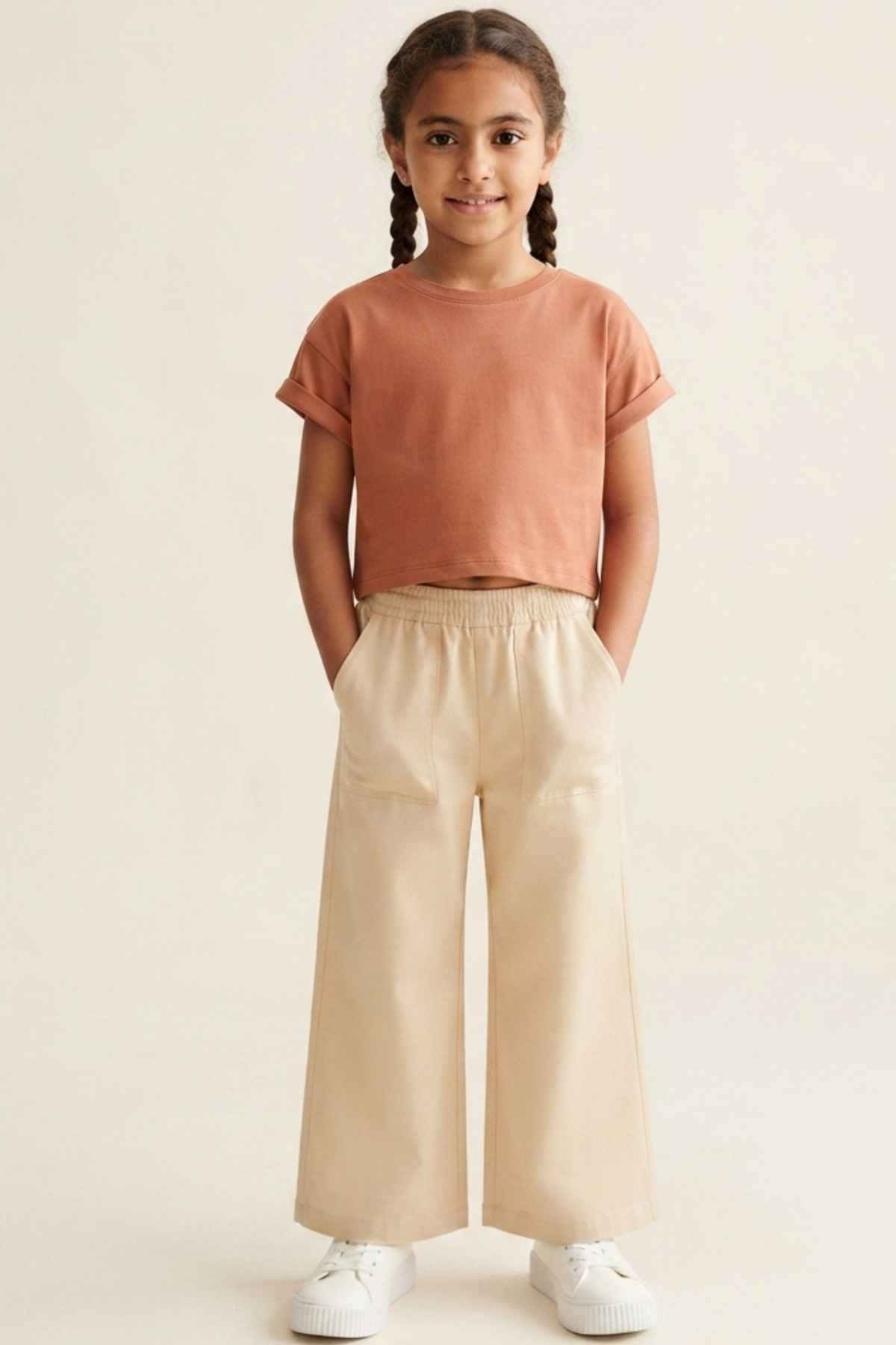 Kids Linen Trousers For Girls